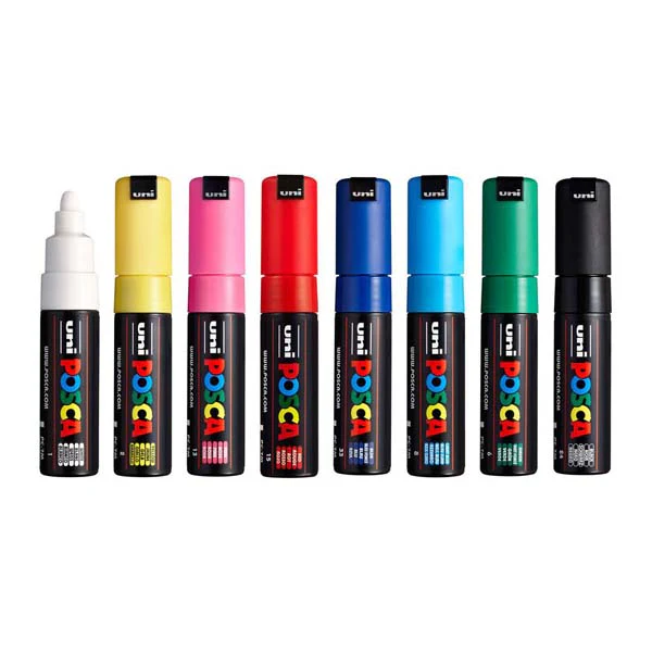 Posca PC7M Paint Markers, Assorted Colours, 8Pk - Image 2