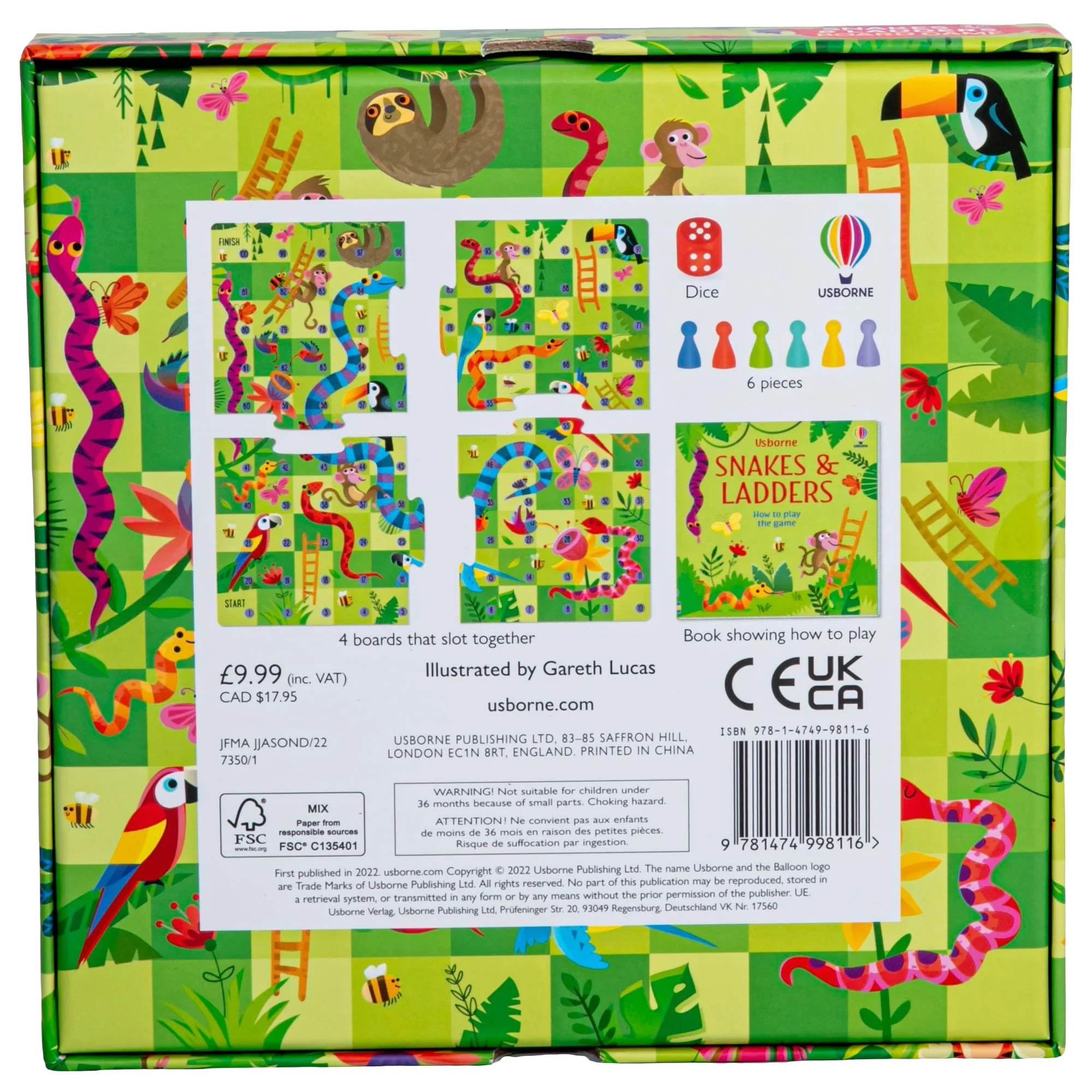 Usborne Rainforest-Themed Snakes and Ladders Game - Image 3