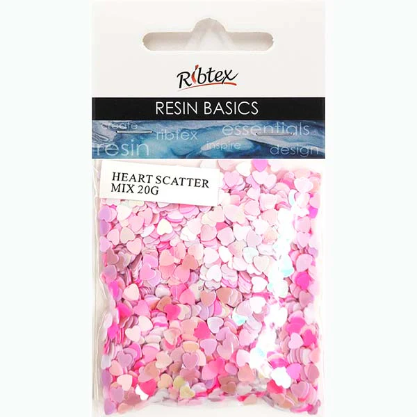 Resin Heart Scatter Multi pinks 20g