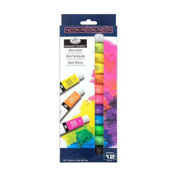 Royal & Langnickel Essentials Artist Paint 12ml Neon Acrylic 12pk