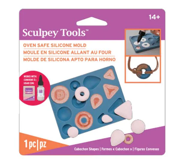 Sculpey Bakeable Flexible Push Mold, Cabochon Shapes