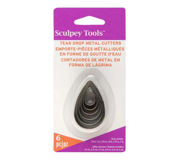 Sculpey Graduated Tear Drop Cutters, 6pc