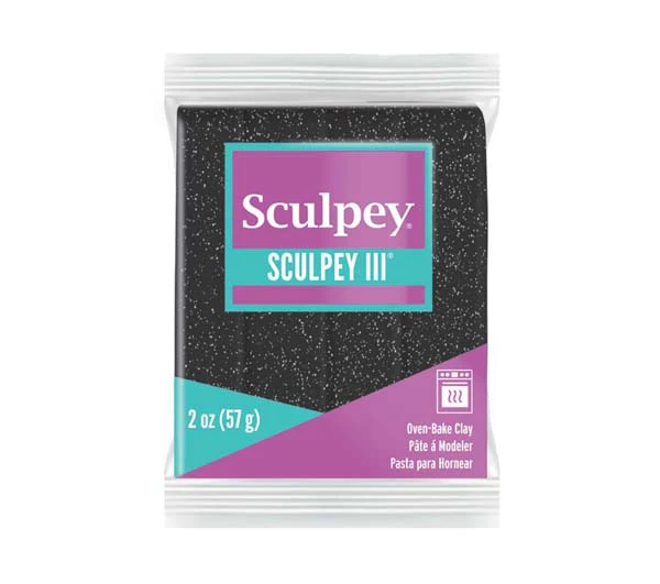 Sculpey III Modelling Clay, 57g, Black Glitter