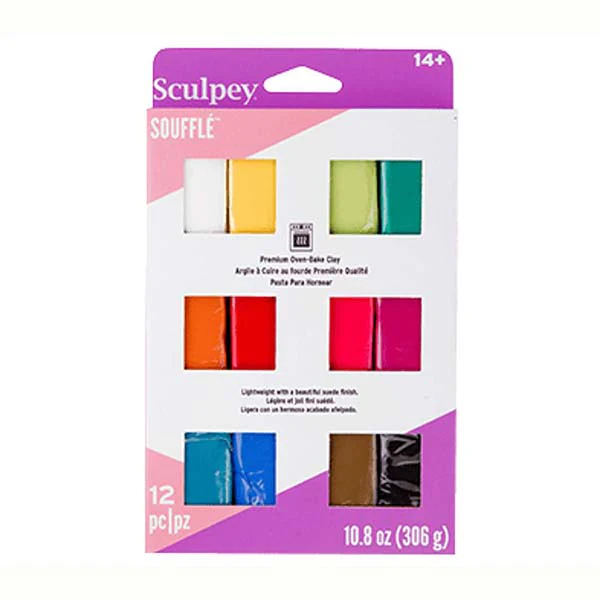 Sculpey Souffle Modelling Clay Multi Pack , 12x 0.9oz/ 28g bars - Image 2