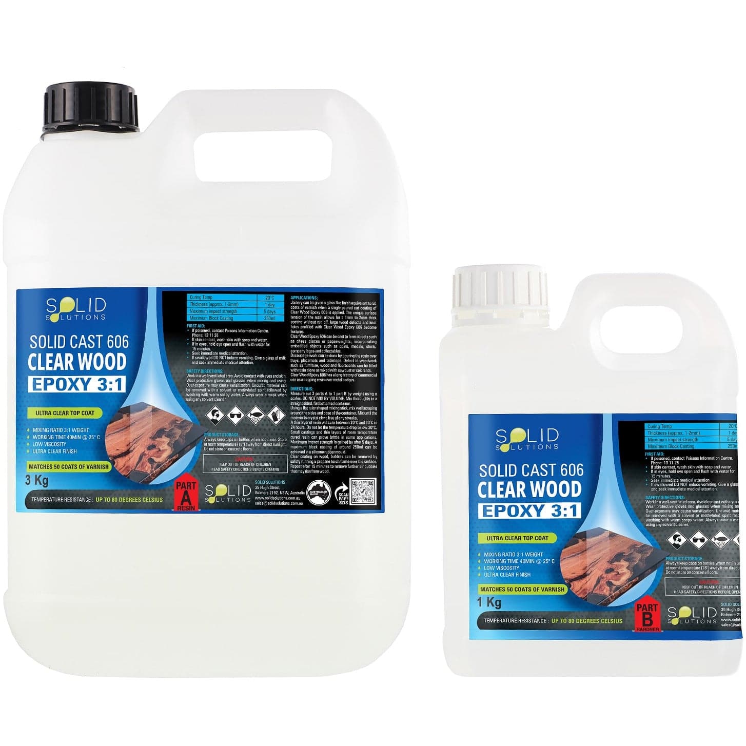 Solid Solutions Solid Cast 606 Clear Wood Epoxy Resin 3:1 4Kg Kit