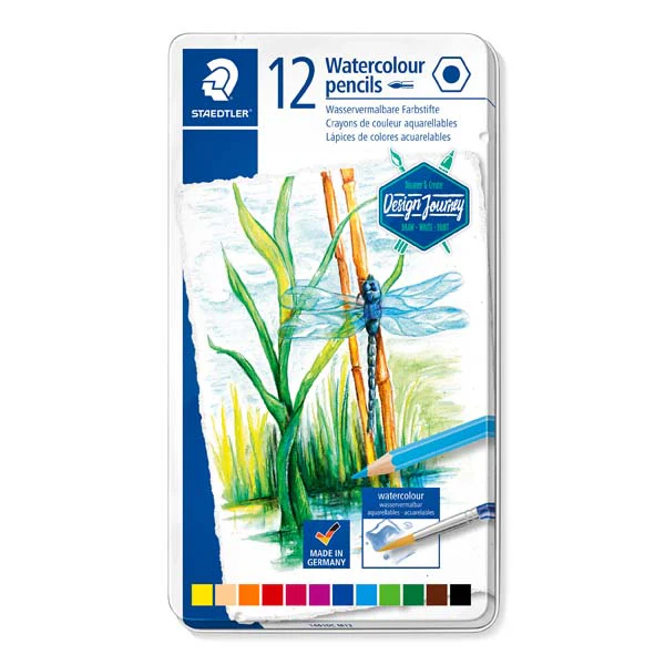 Staedtler Design Journey Watercolour Pencils, Assorted Colours, 12Pk - Image 2