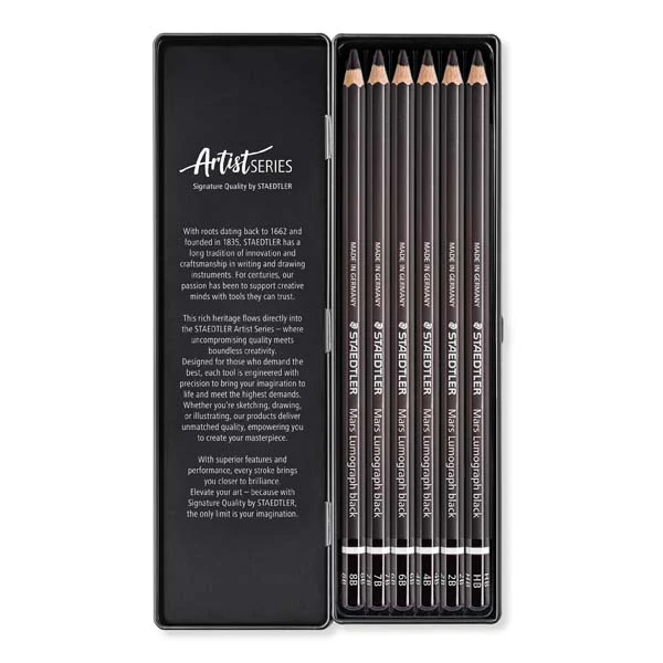 Staedtler Mars Lumograph Black Graphite Pencils, 6Pk