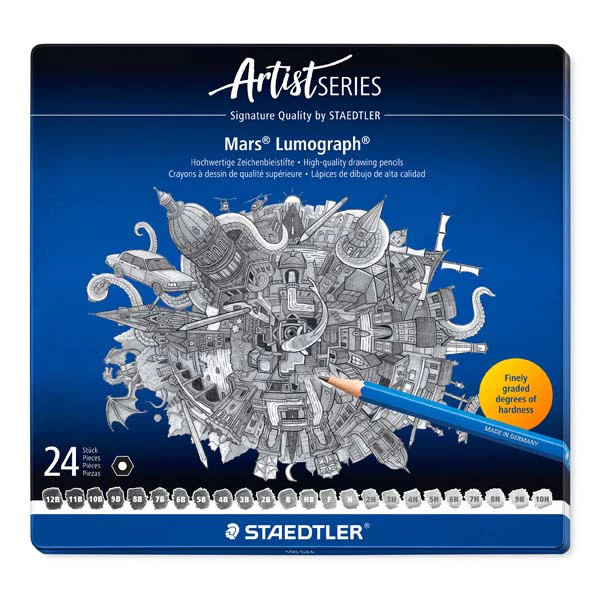 Staedtler Mars Lumograph Graphite Pencil Tin, 24Pk - Image 2