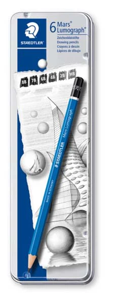 Staedtler Mars Lumograph Graphite Pencil Tin, 6Pk - Image 4