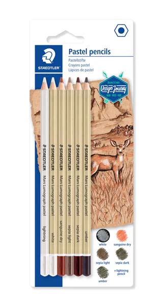 Staedtler Mars Lumograph Pastel Pencils, 6Pk