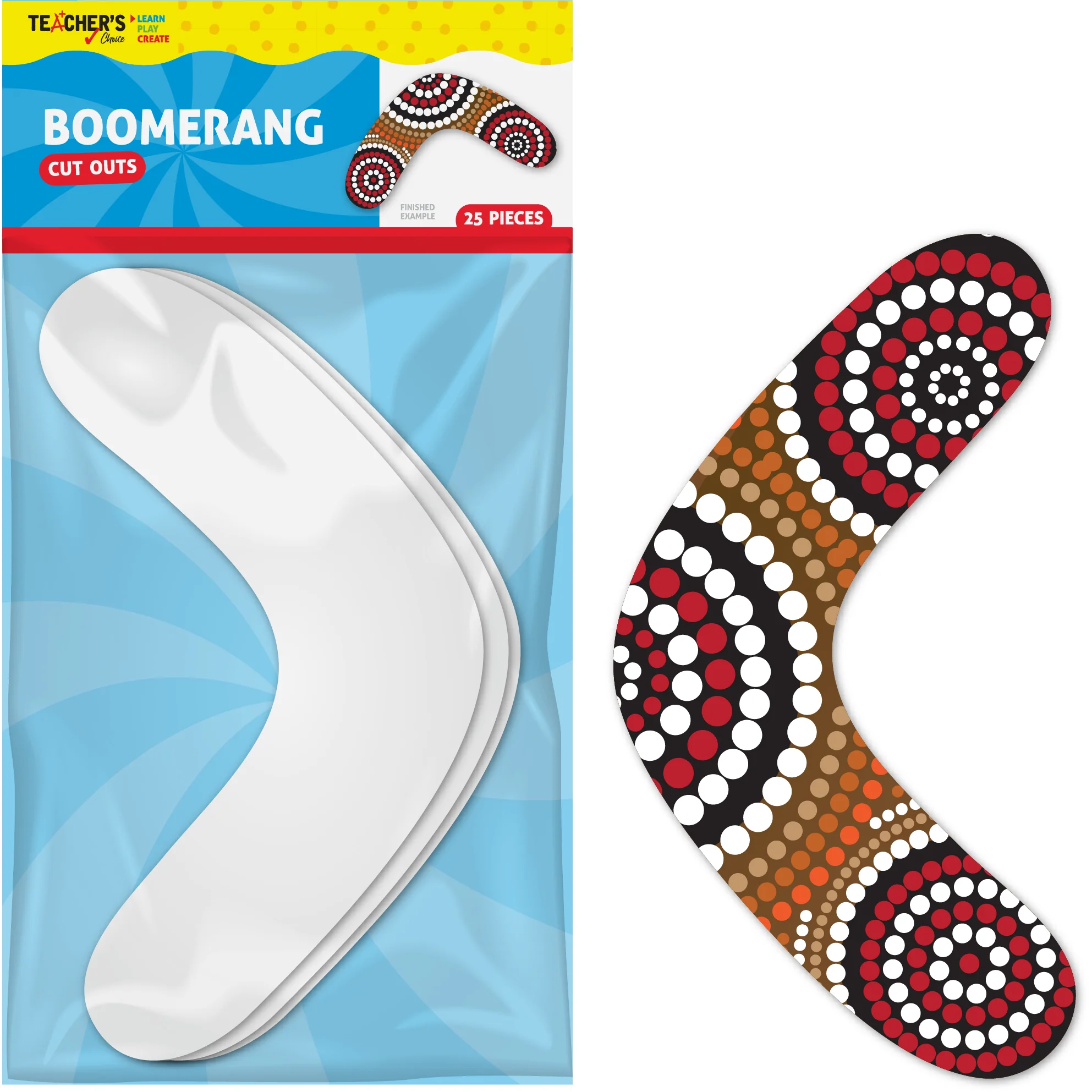Teacher's Choice Boomerang Cut Outs 25 Pieces - White