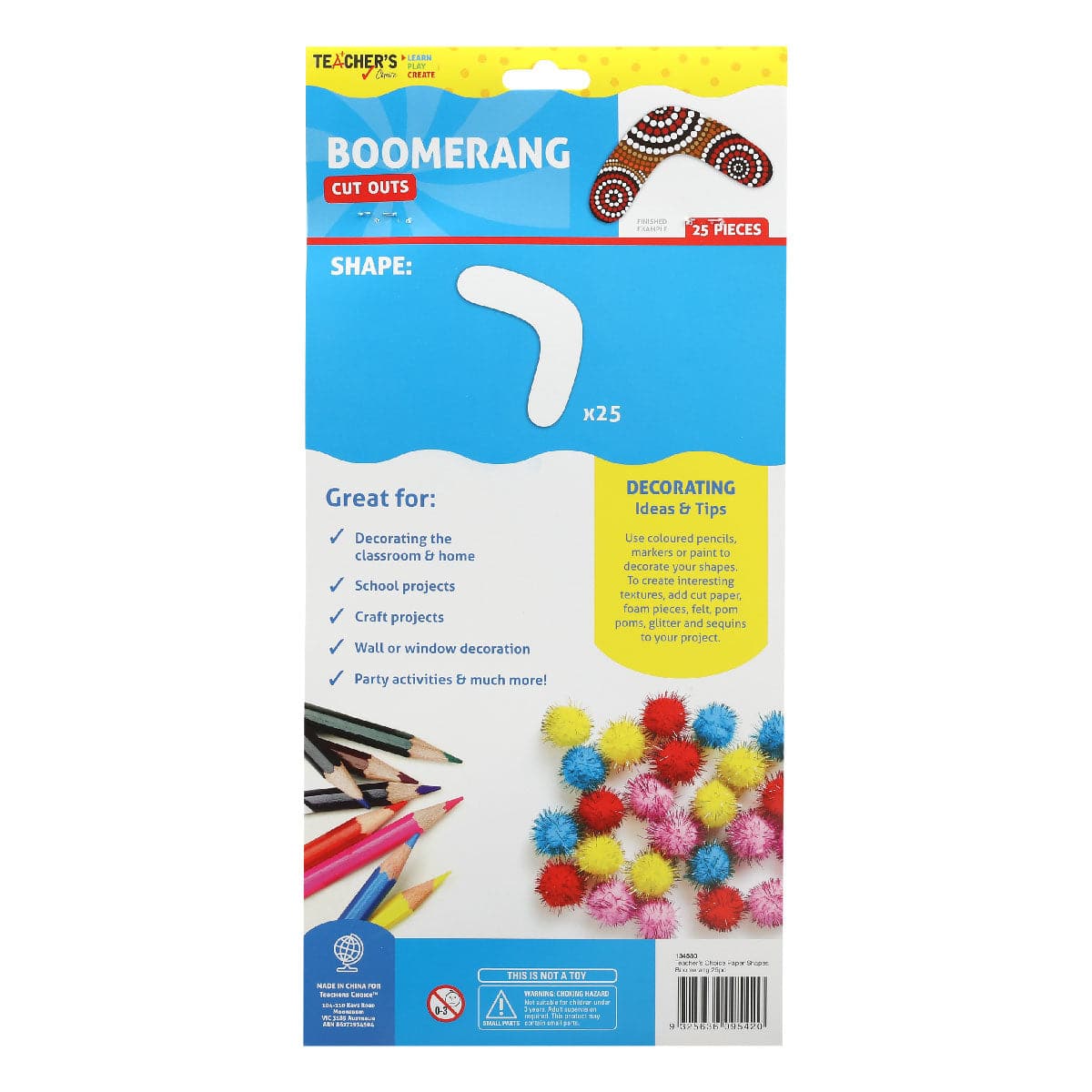 Teacher's Choice Boomerang Cut Outs 25 Pieces - White - Image 4