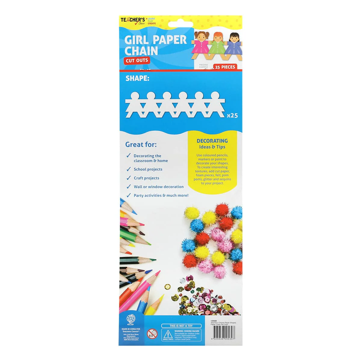 Teacher's Choice Girl Paper Chain Cut Outs 25 Pieces - Image 4