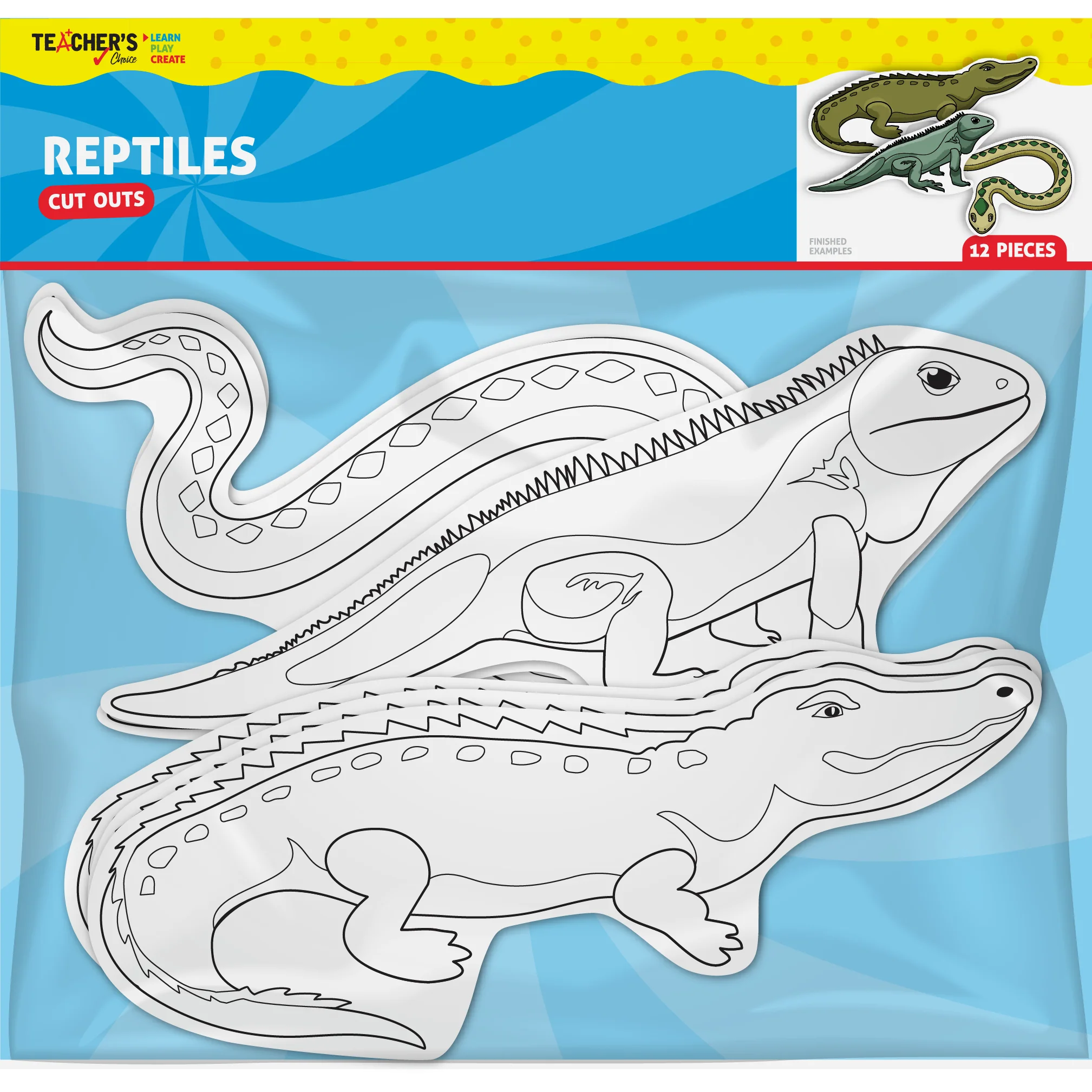 Teacher's Choice Paper Shapes Reptiles (12 Piece) - Image 3