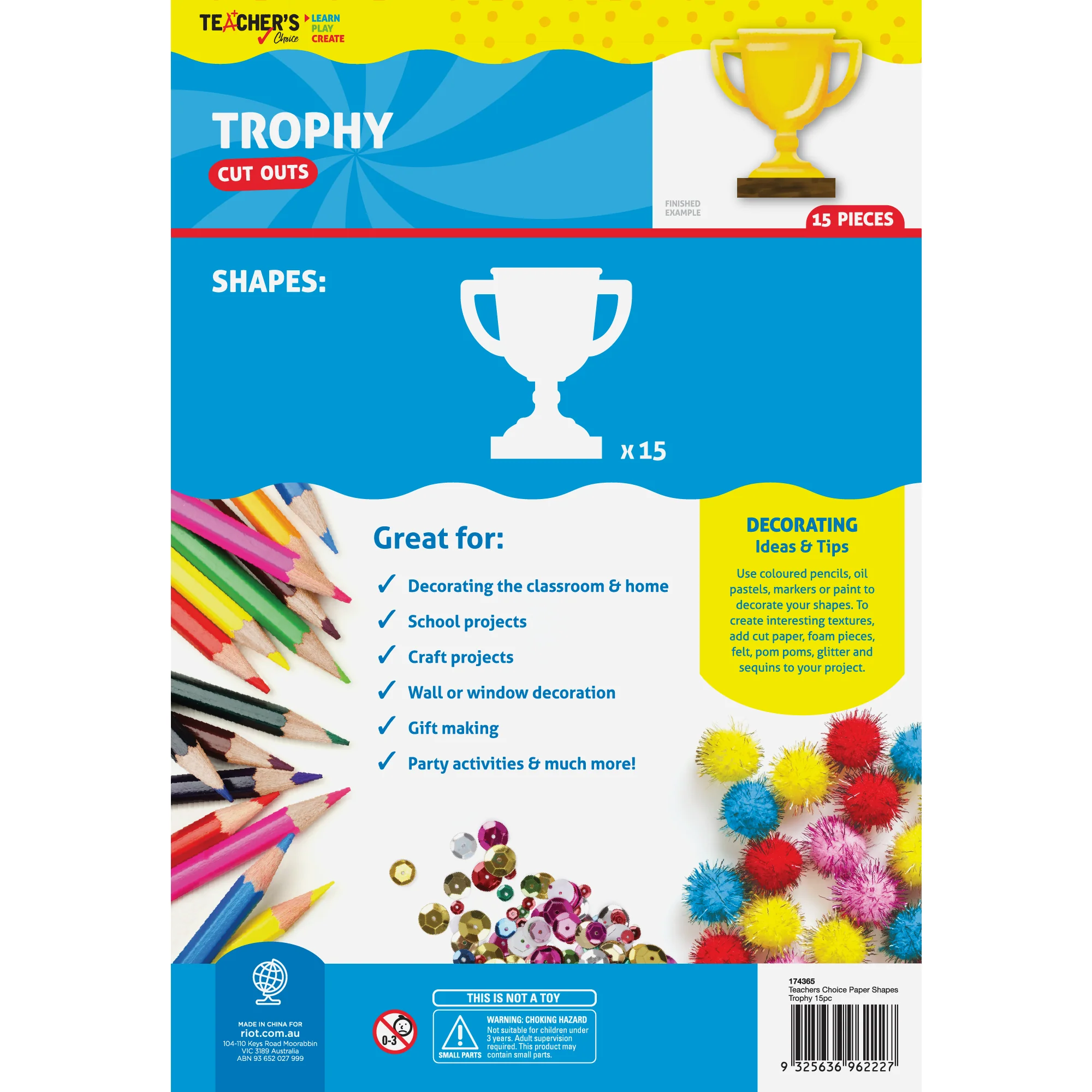 Teacher's Choice Paper Shapes Trophy (15 Piece) - Image 6