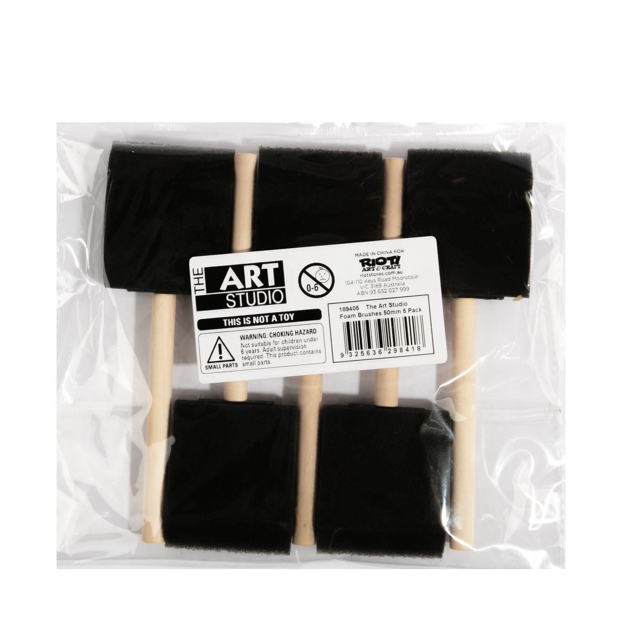 The Art Studio Foam Brushes-50mm (5 Piece) - Image 2