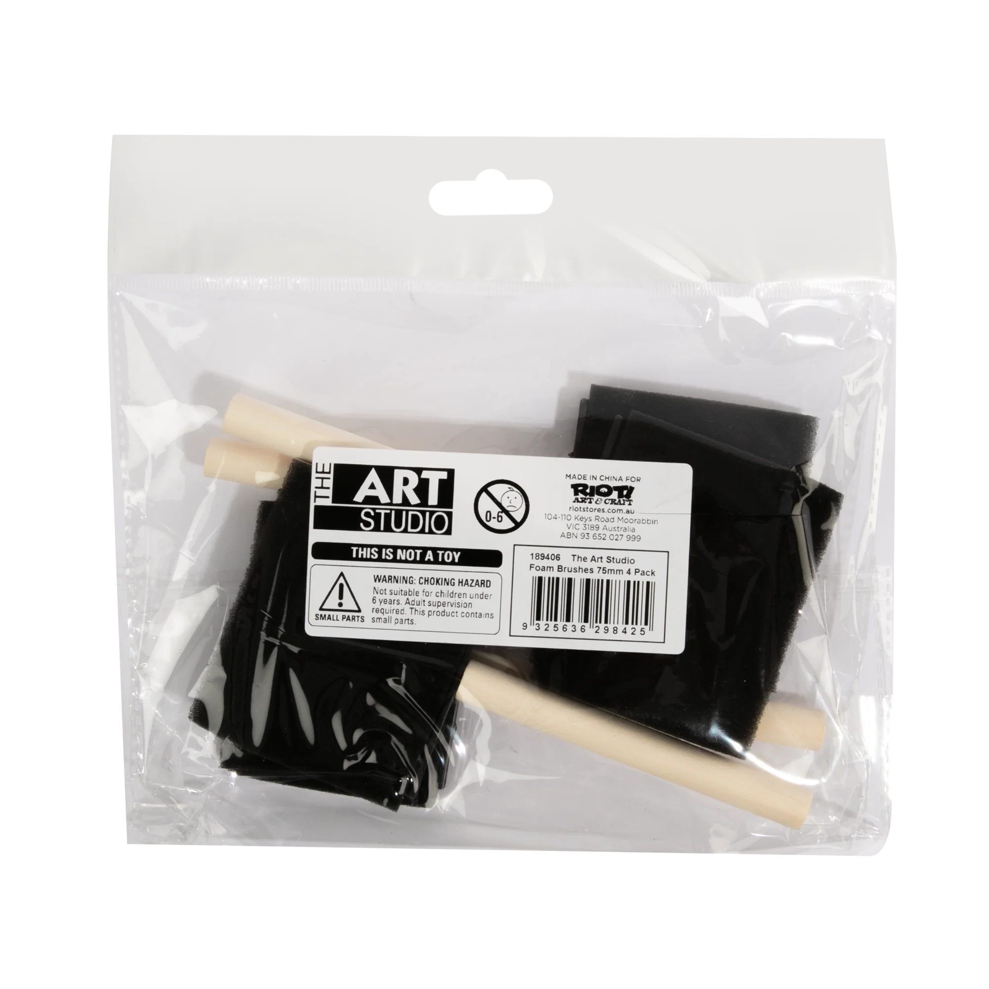 The Art Studio Foam Brushes-75mm (4 Piece) - Image 3