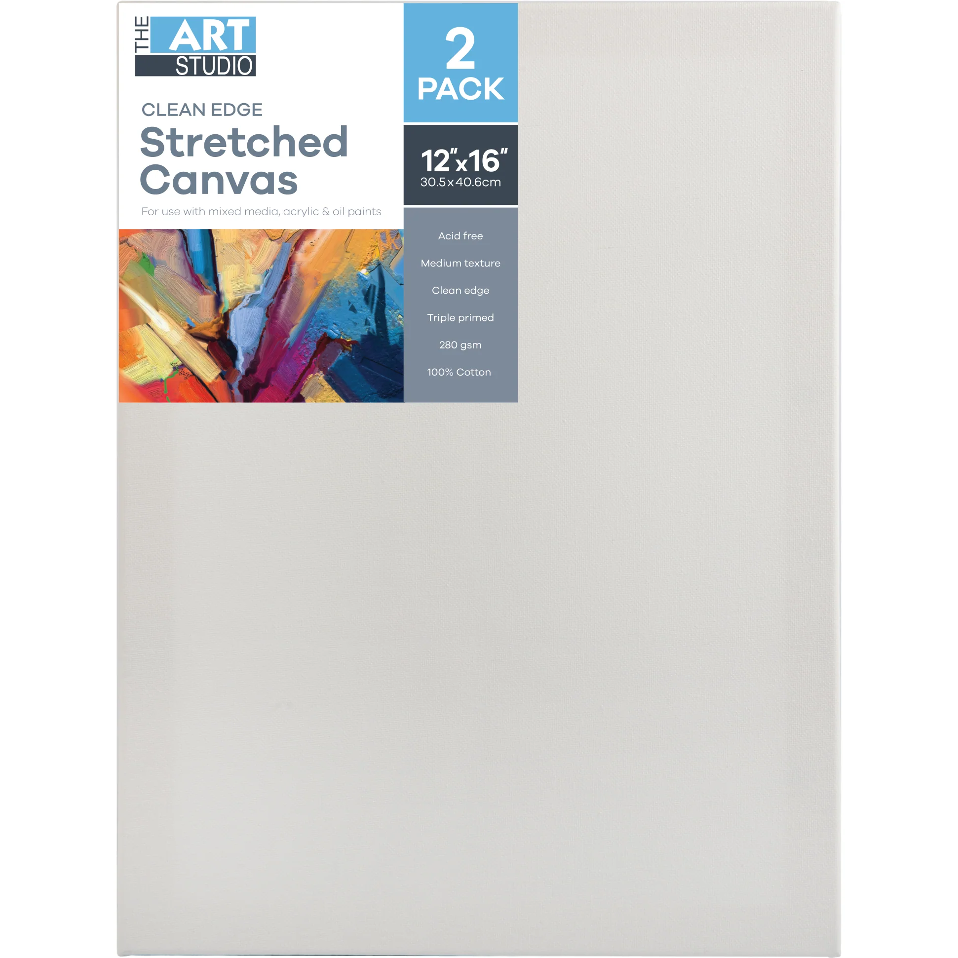 The Art Studio Thin Bar Canvas 12"x16" (30x40cm) Pack of 2 - Image 7