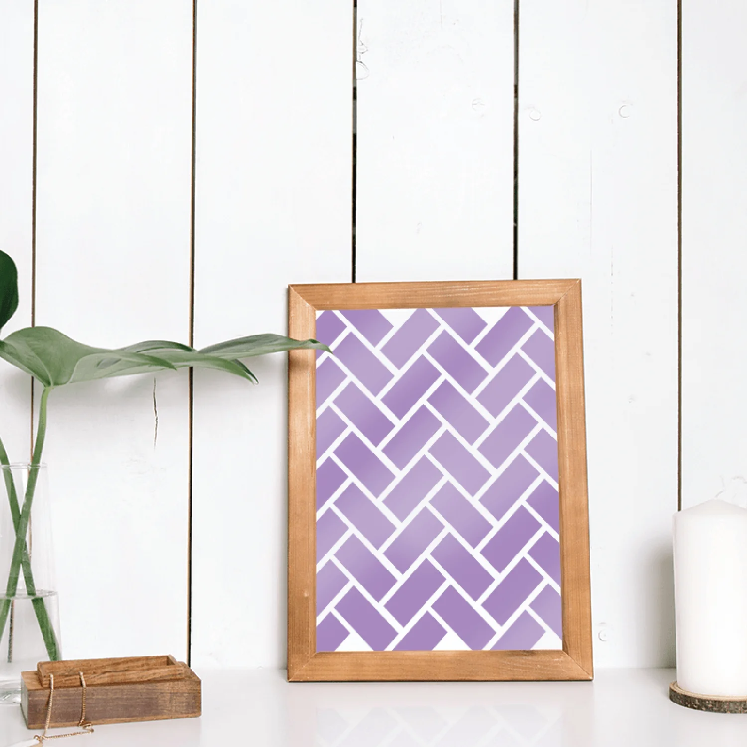 The Paper Mill Decorative Stencil-Herringbone Brick 20x20cm - Image 3