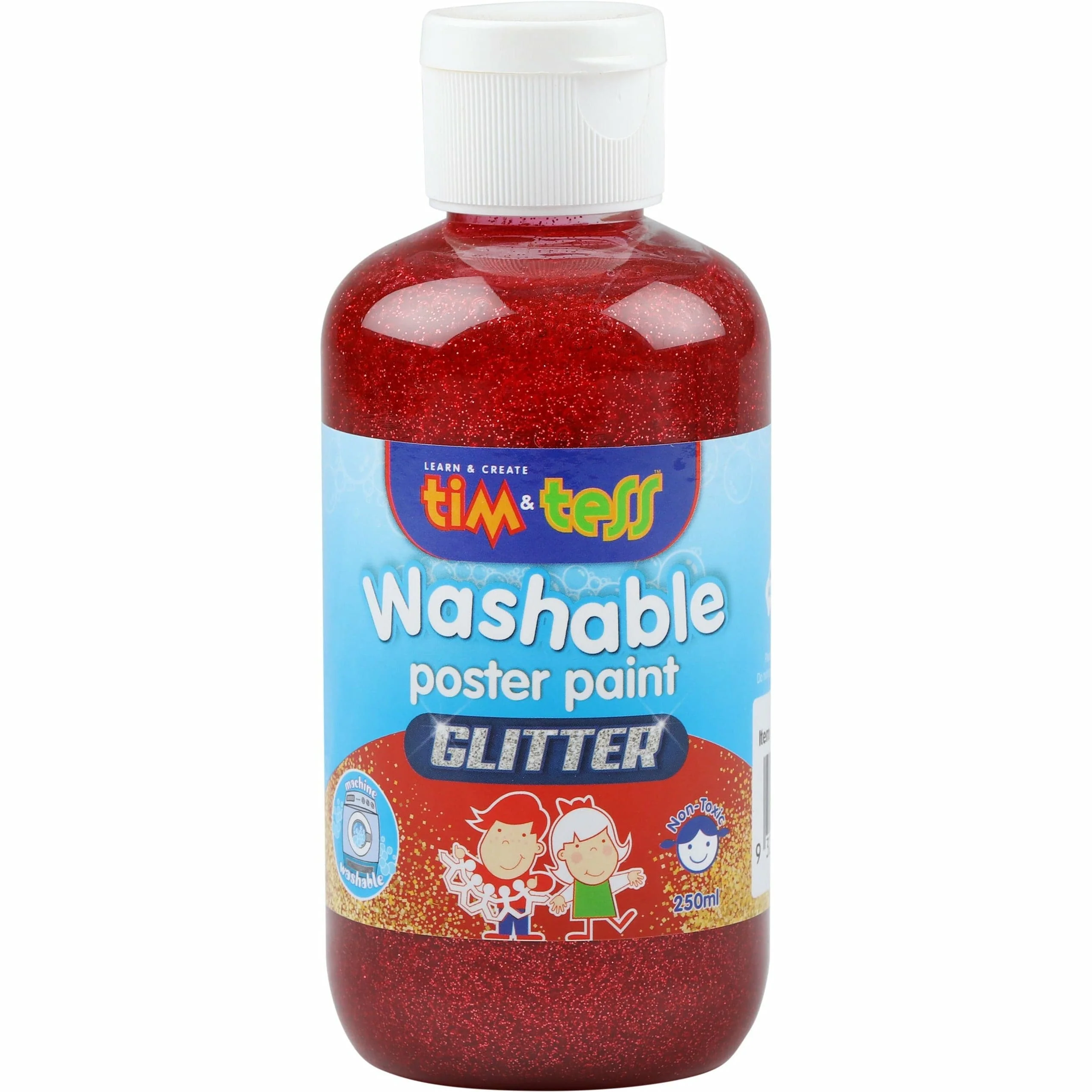 Tim & Tess Children's Washable Glitter Poster Paint Red 250ml