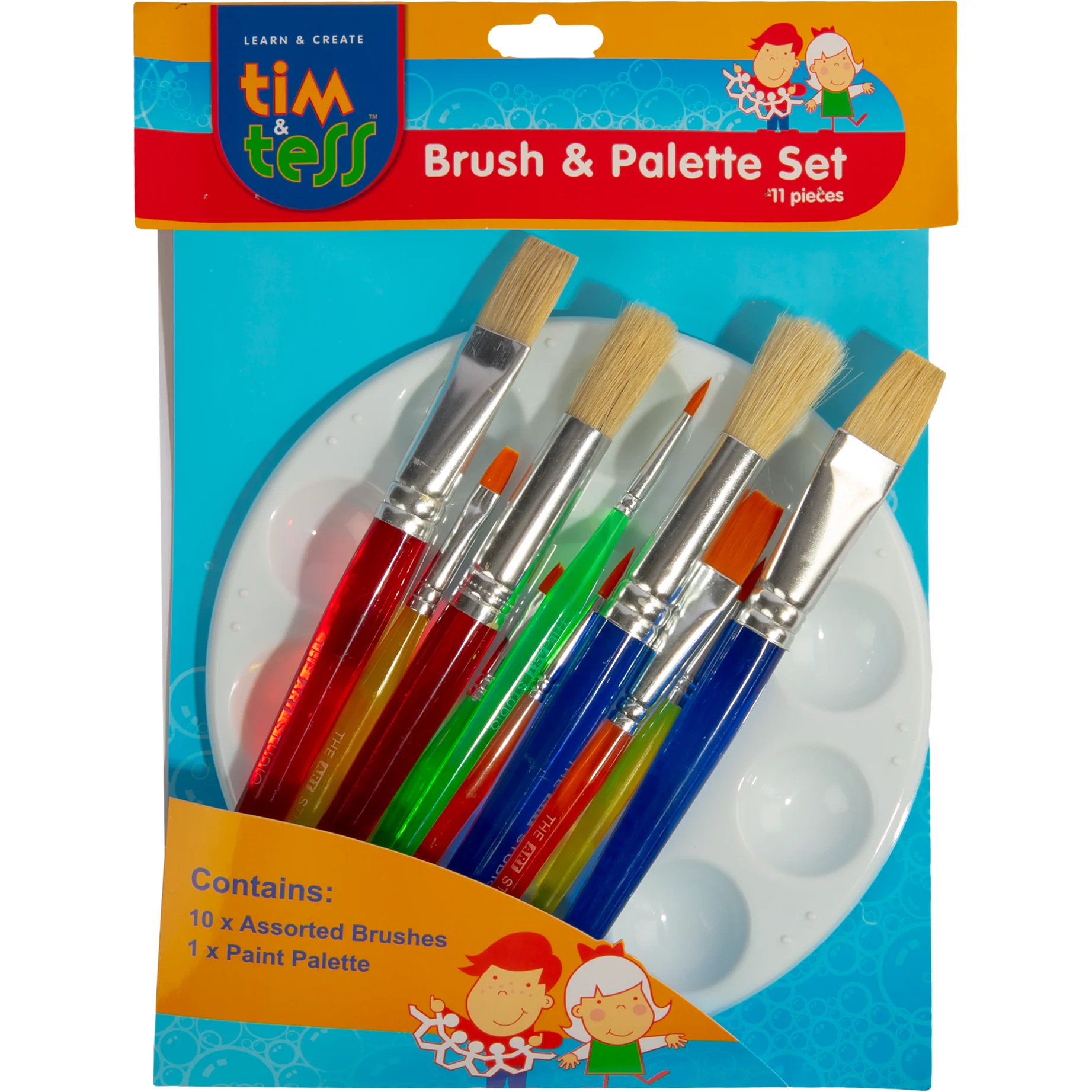 Tim & Tess Kids Brush & Palette Set (11 Pieces) - Image 5