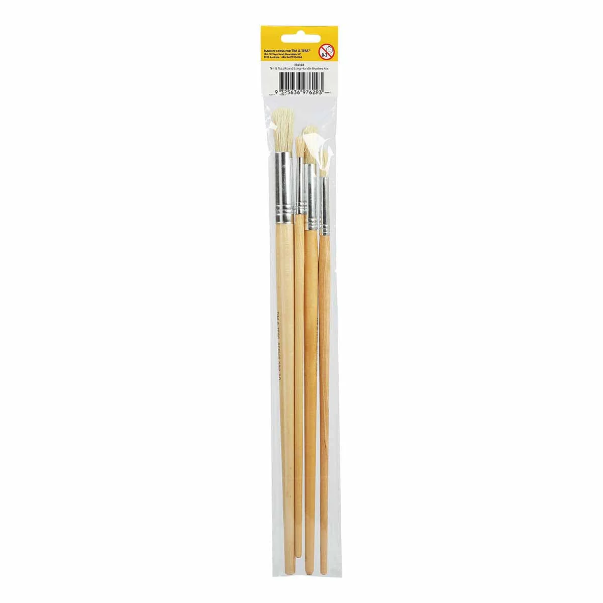 Tim & Tess Round Long Handle Paint Brushes (4 Pack) - Image 3