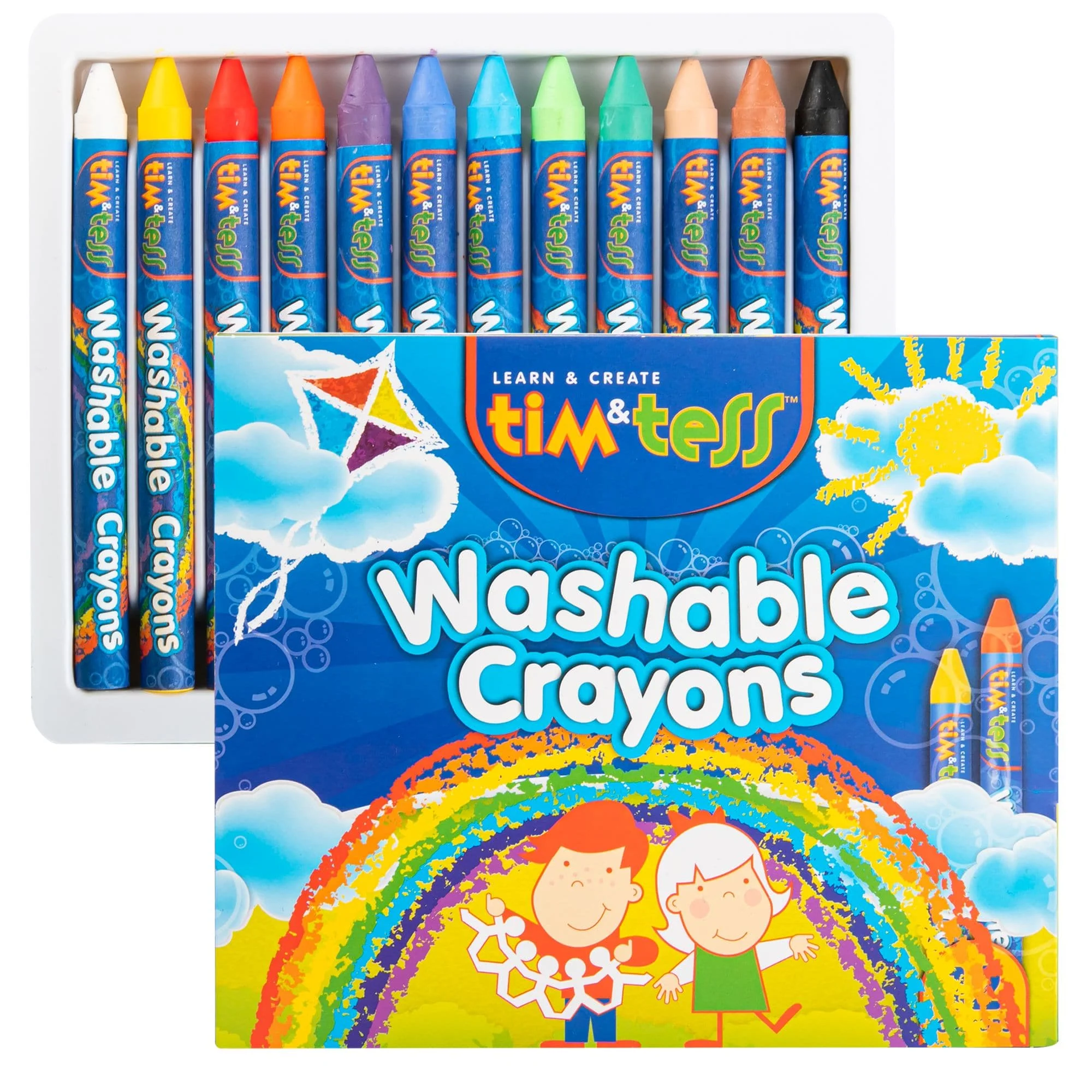 Tim & Tess Washable Crayons (12 Pack)