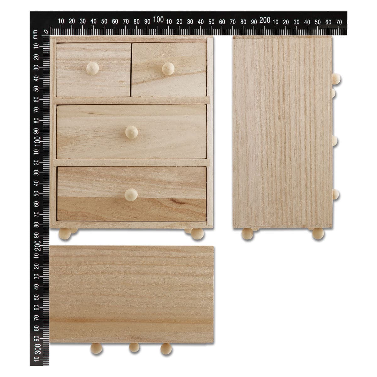 Urban Crafter 4 Drawer Wooden Storage Chest 15.5x10x19cm - Image 5