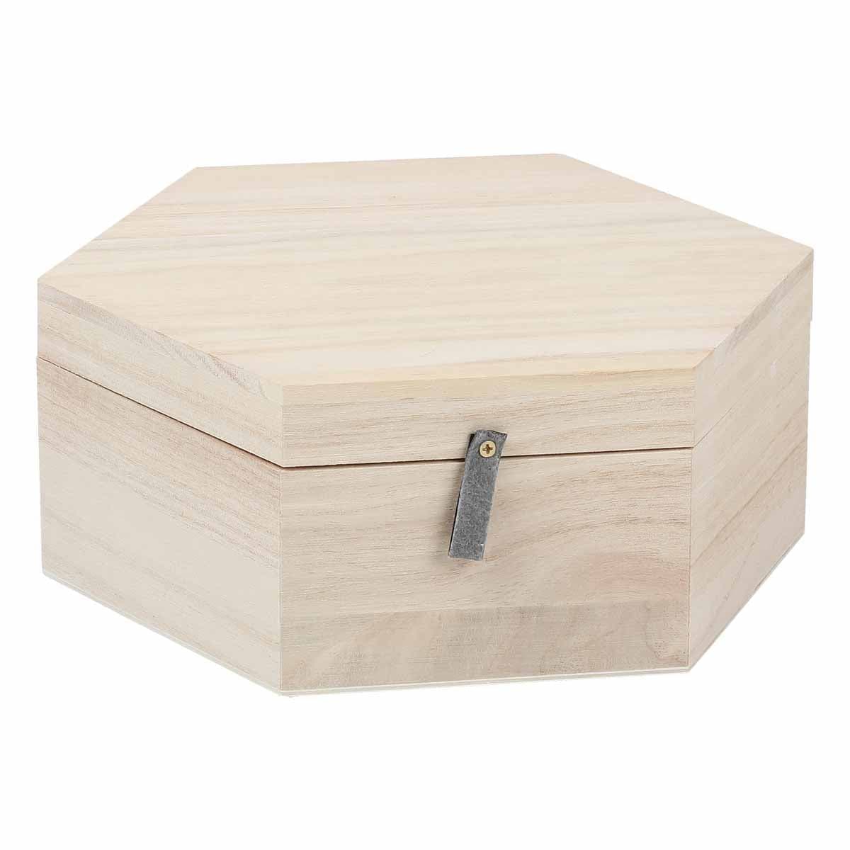 Urban Crafter Hexagonal Paulownia Box with Tag 20x17.3x8cm