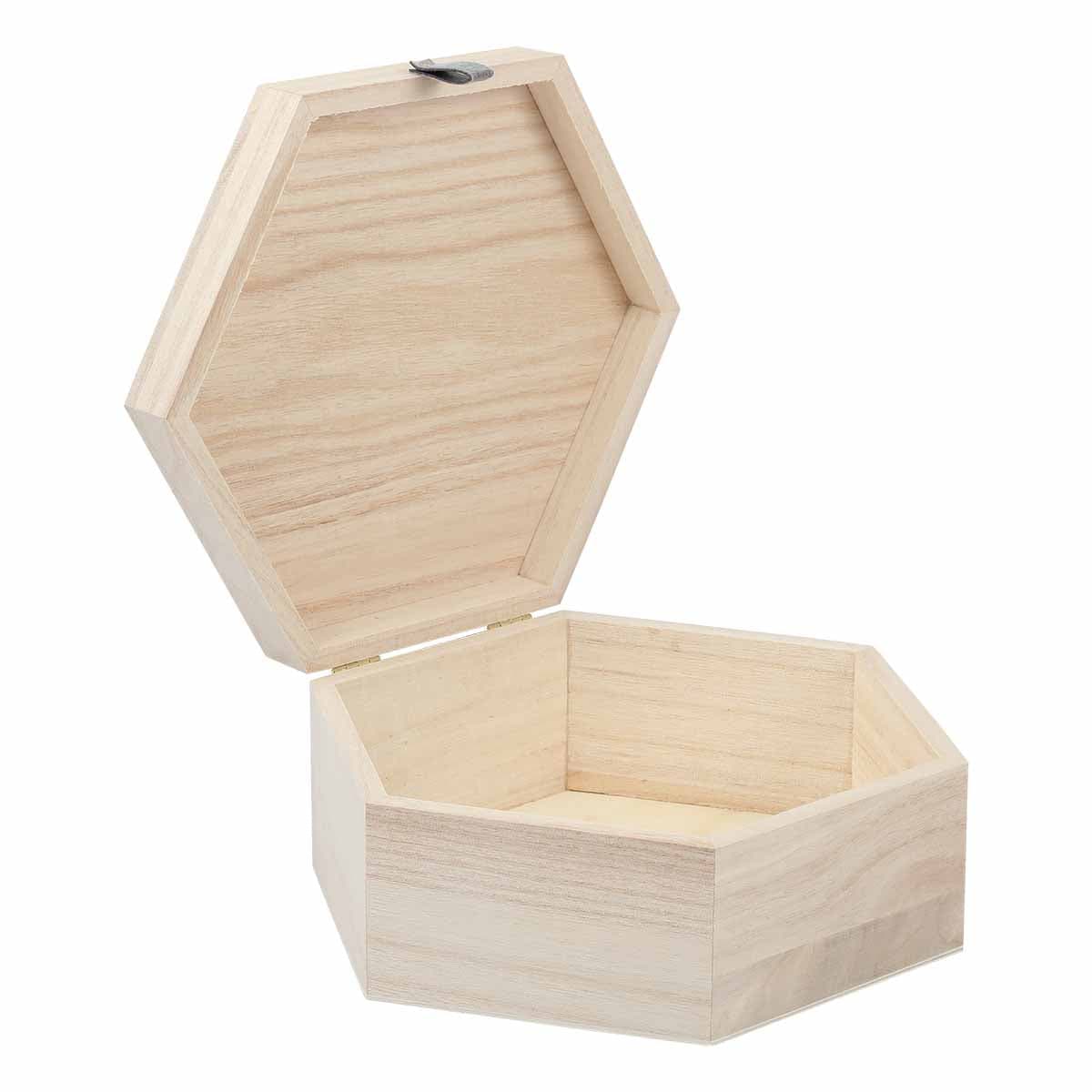 Urban Crafter Hexagonal Paulownia Box with Tag 20x17.3x8cm - Image 2