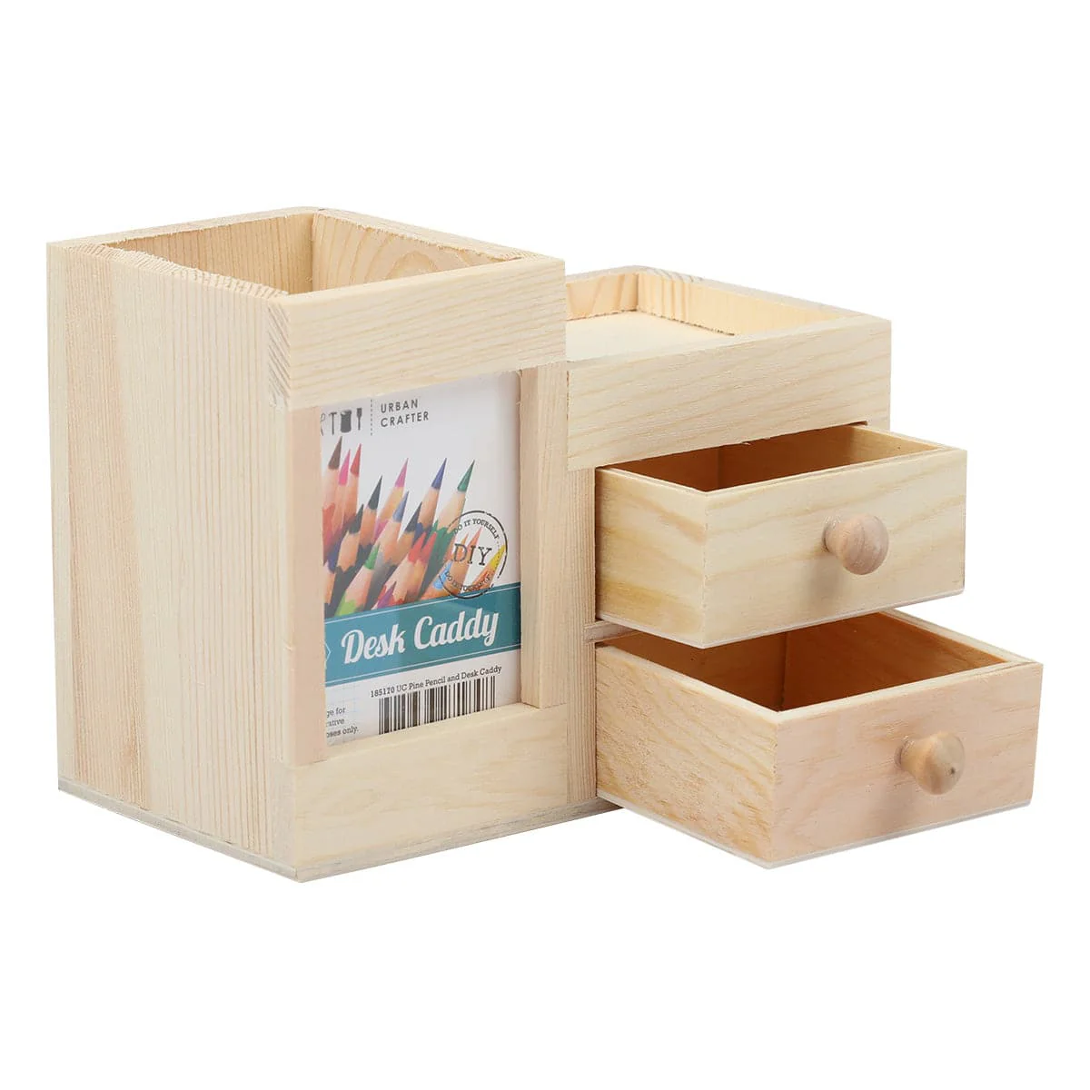 Urban Crafter Pine Pencil and Desk Caddy 15x8x11cm - Image 3