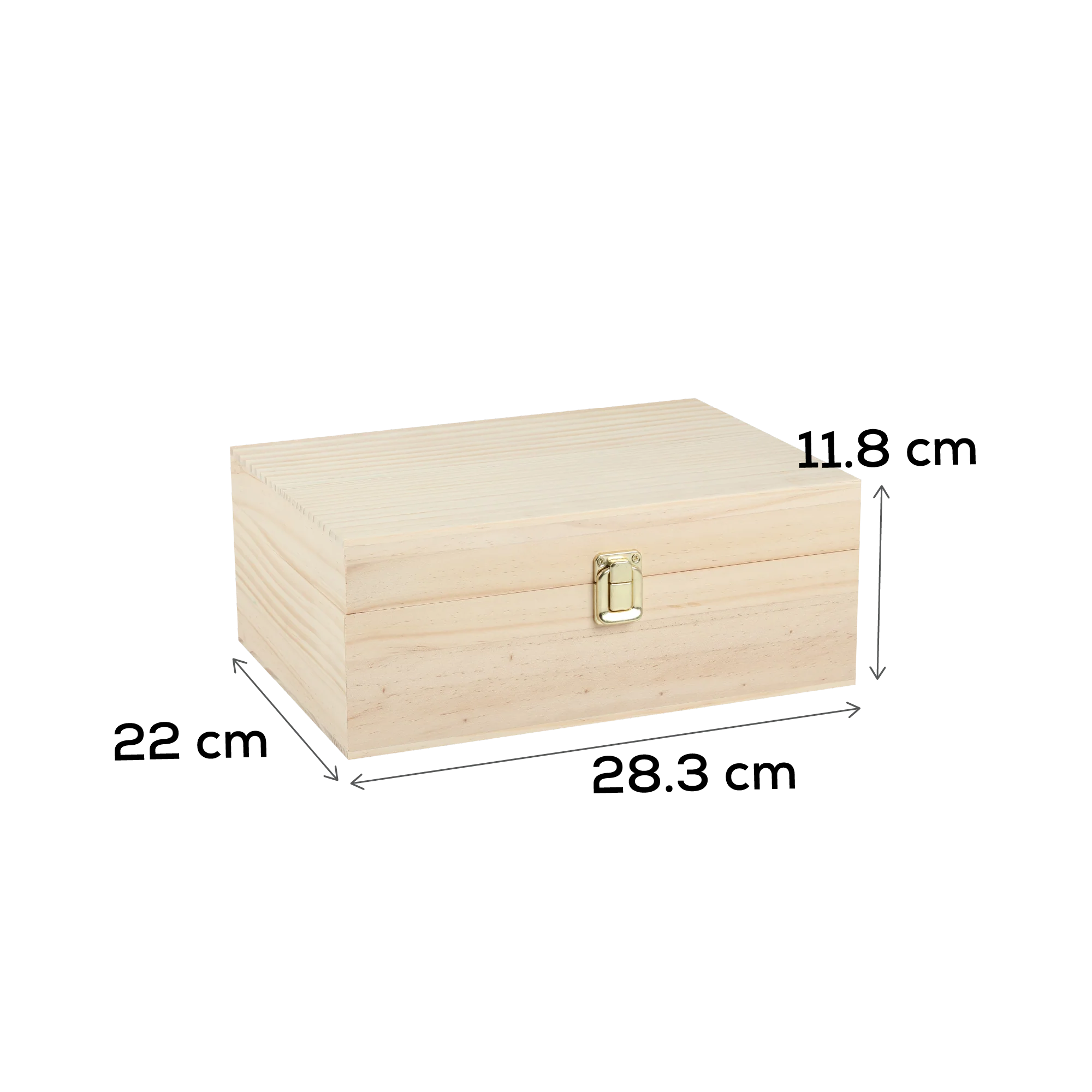 Urban Crafter Rectangular Pine Gift Box with Latch 30x22x12cm - Image 8