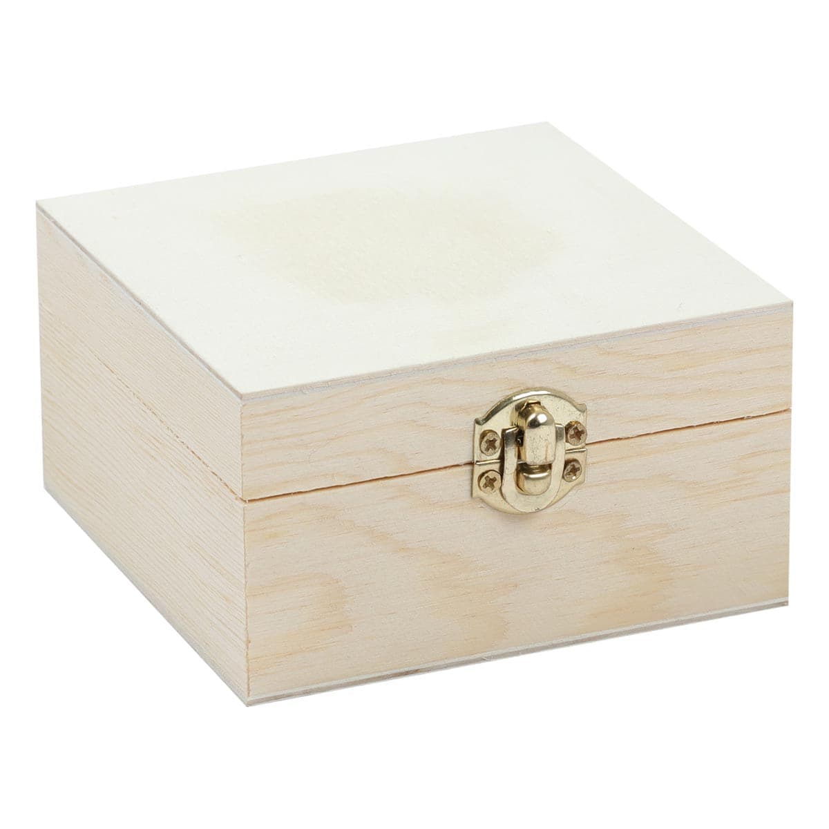 Urban Crafter Square Pine/Plywood Box with Latch 10x10x5.5cm - Image 3