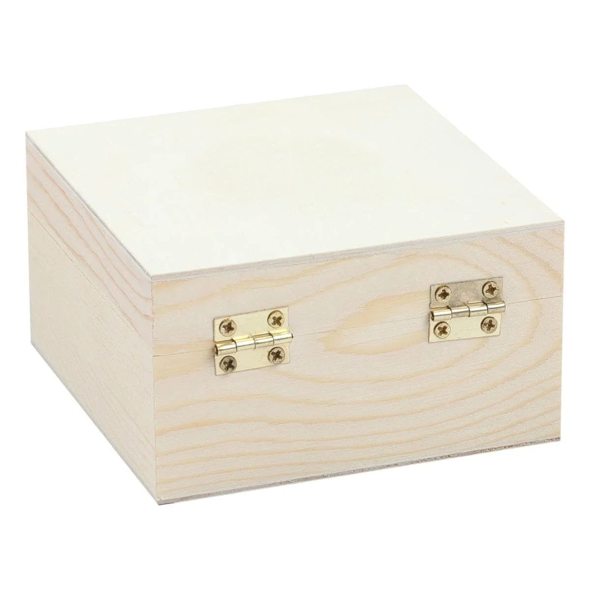 Urban Crafter Square Pine/Plywood Box with Latch 10x10x5.5cm - Image 4