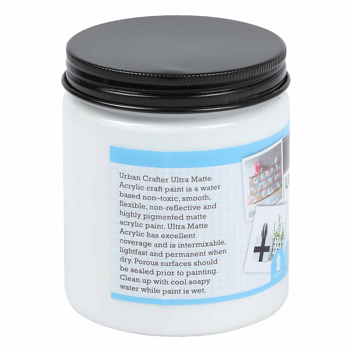 Urban Crafter Ultra Matte Acrylic Paint Opaque S1 ASTM1 White  250ml - Image 4