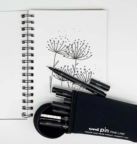 UNI PIN Fineliner with BONUS Pencil Case, Assorted Colours, Pk15 - Image 4