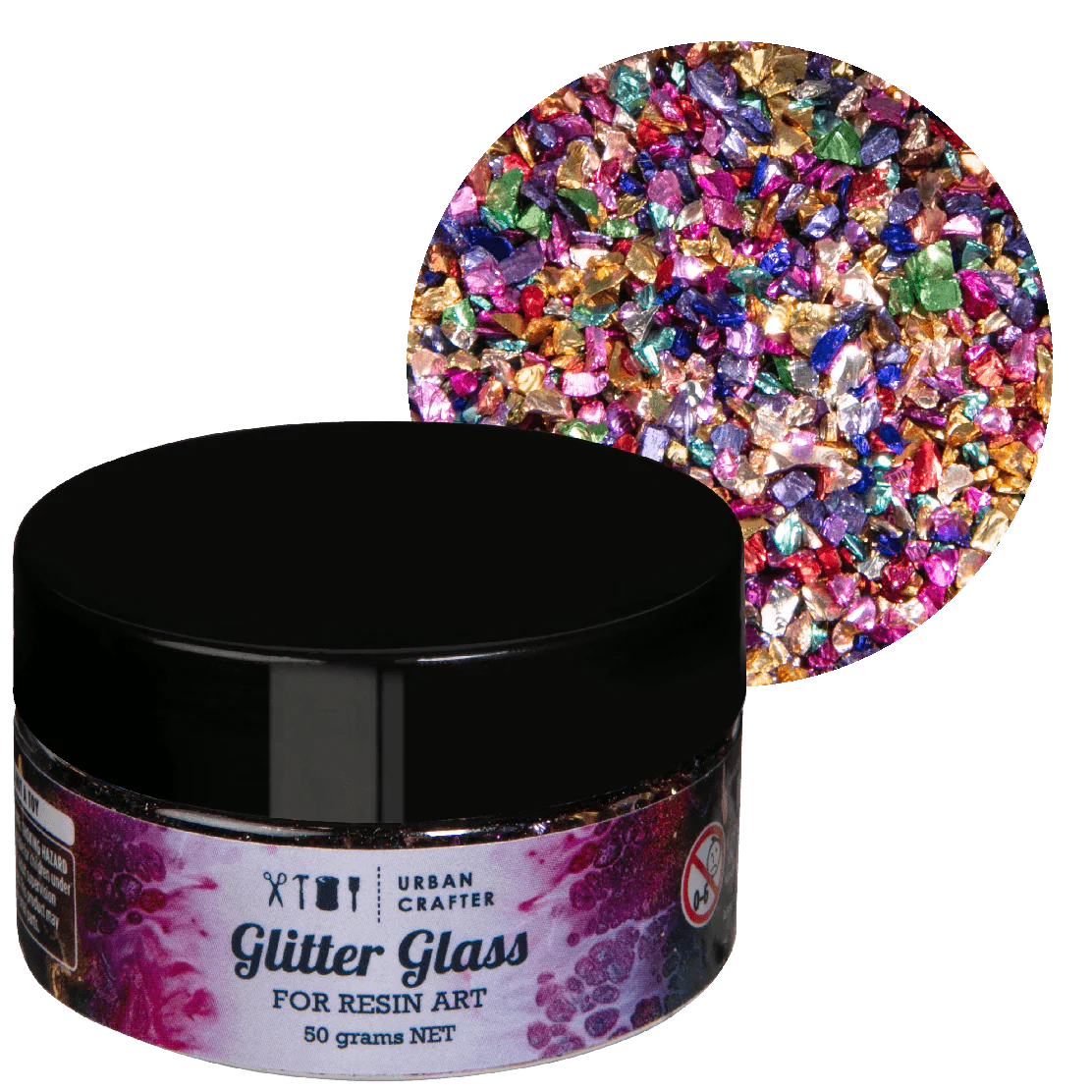 Urban Crafter 001 Multi Colour Mix Glass Glitter - Multicolor 50g