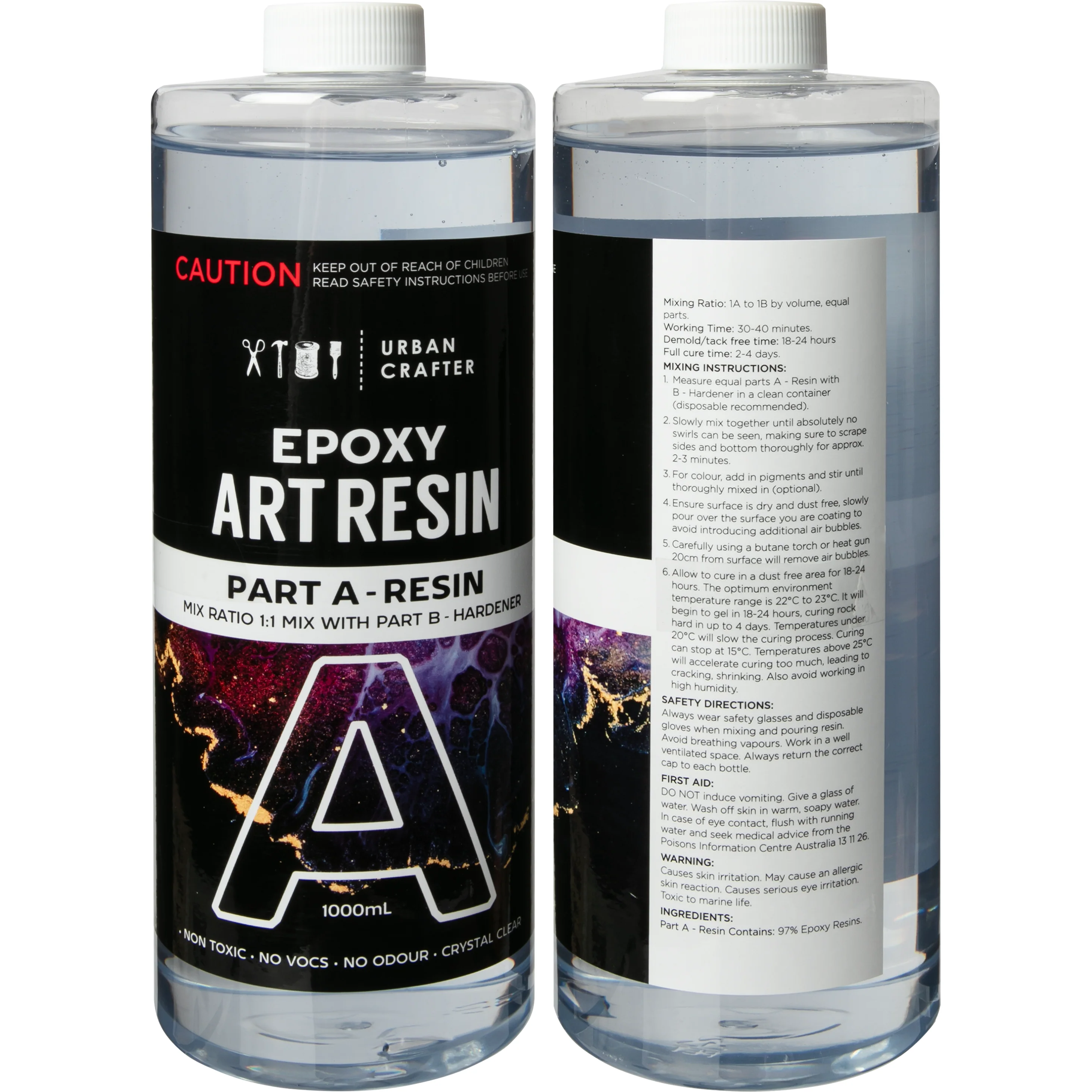 Urban Crafter Epoxy Resin Kit 1:1, 2Lt (1Lt + 1Lt) - Image 4