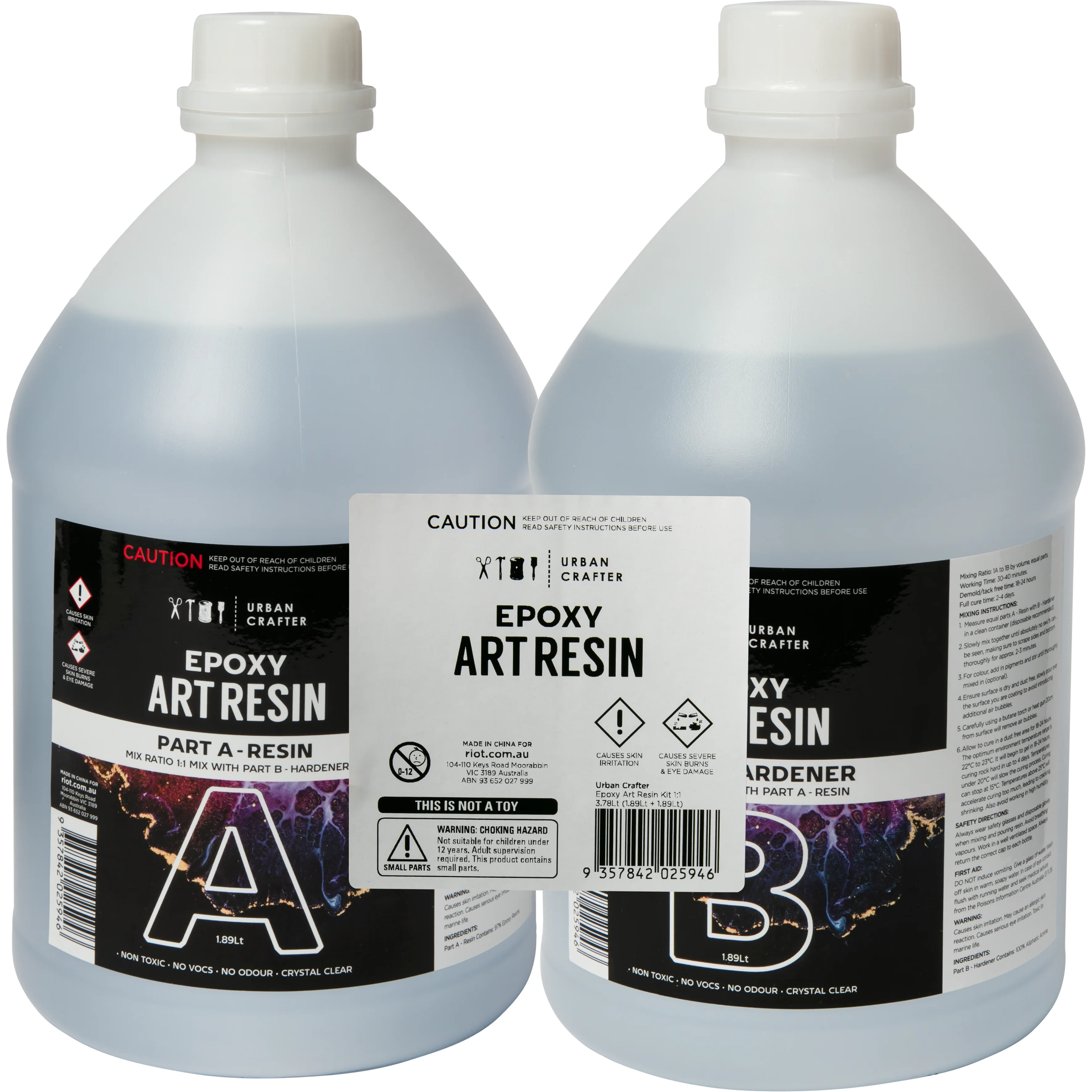 Urban Crafter Epoxy Resin Kit 1:1, 3.78Lt (1.89Lt + 1.89Lt) - Image 3
