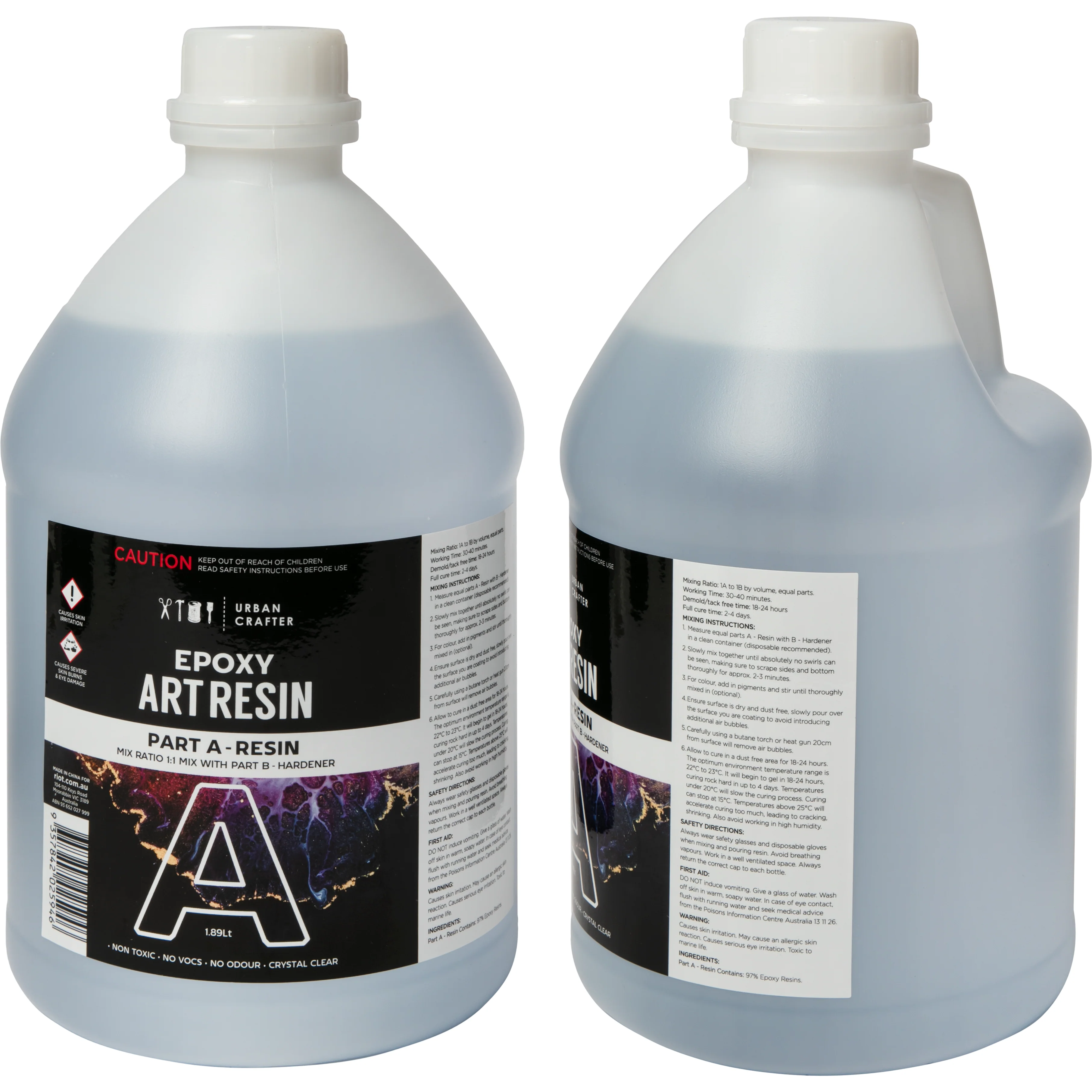 Urban Crafter Epoxy Resin Kit 1:1, 3.78Lt (1.89Lt + 1.89Lt) - Image 4