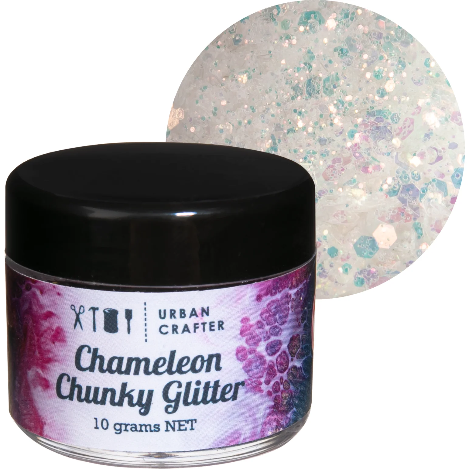 Urban Crafter Chameleon Chunky Glitter-Iridescent Blue 10g
