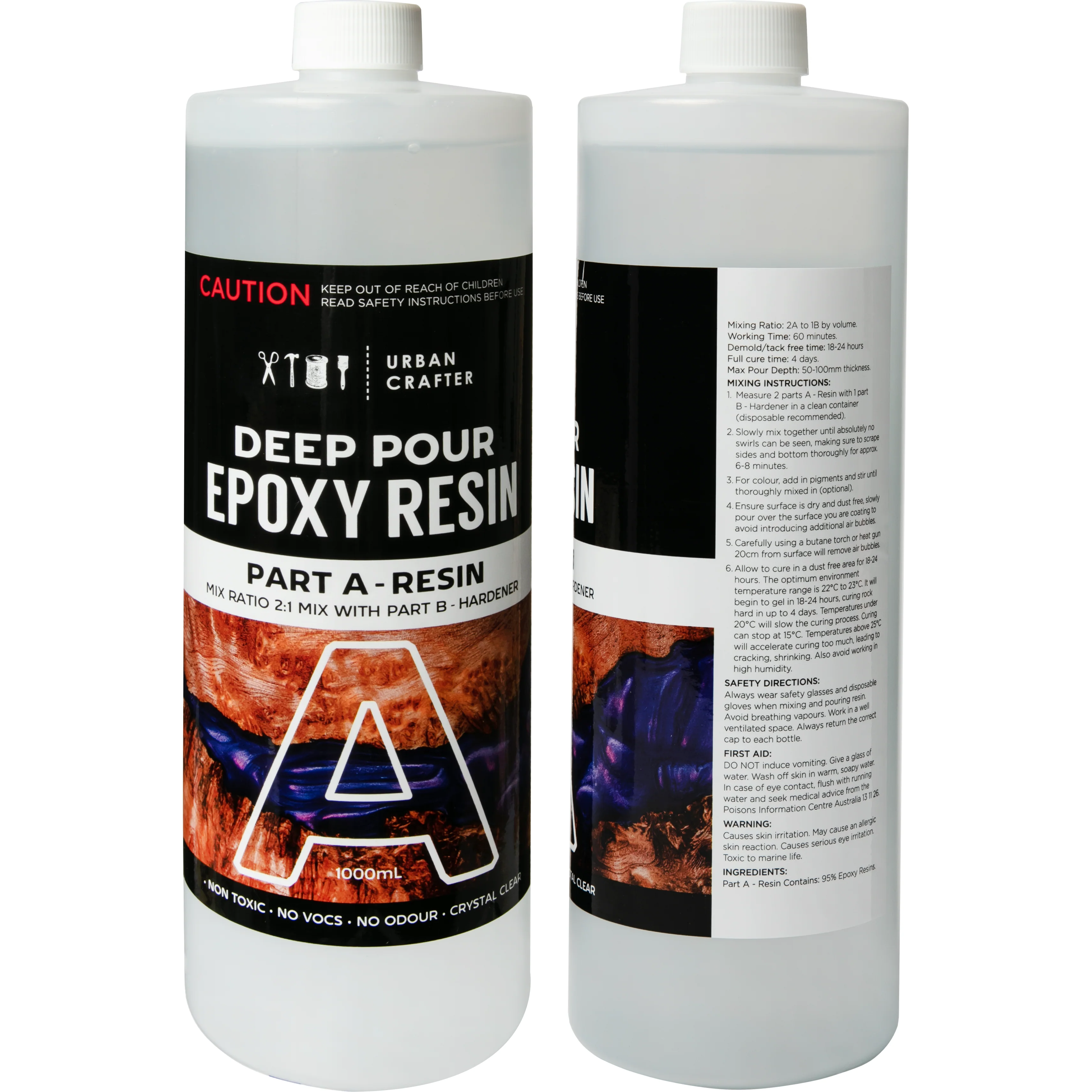 Urban Crafter Deep Pour Epoxy Resin Kit 2:1, 1.5Lt (1Lt + 500ml) - Image 4