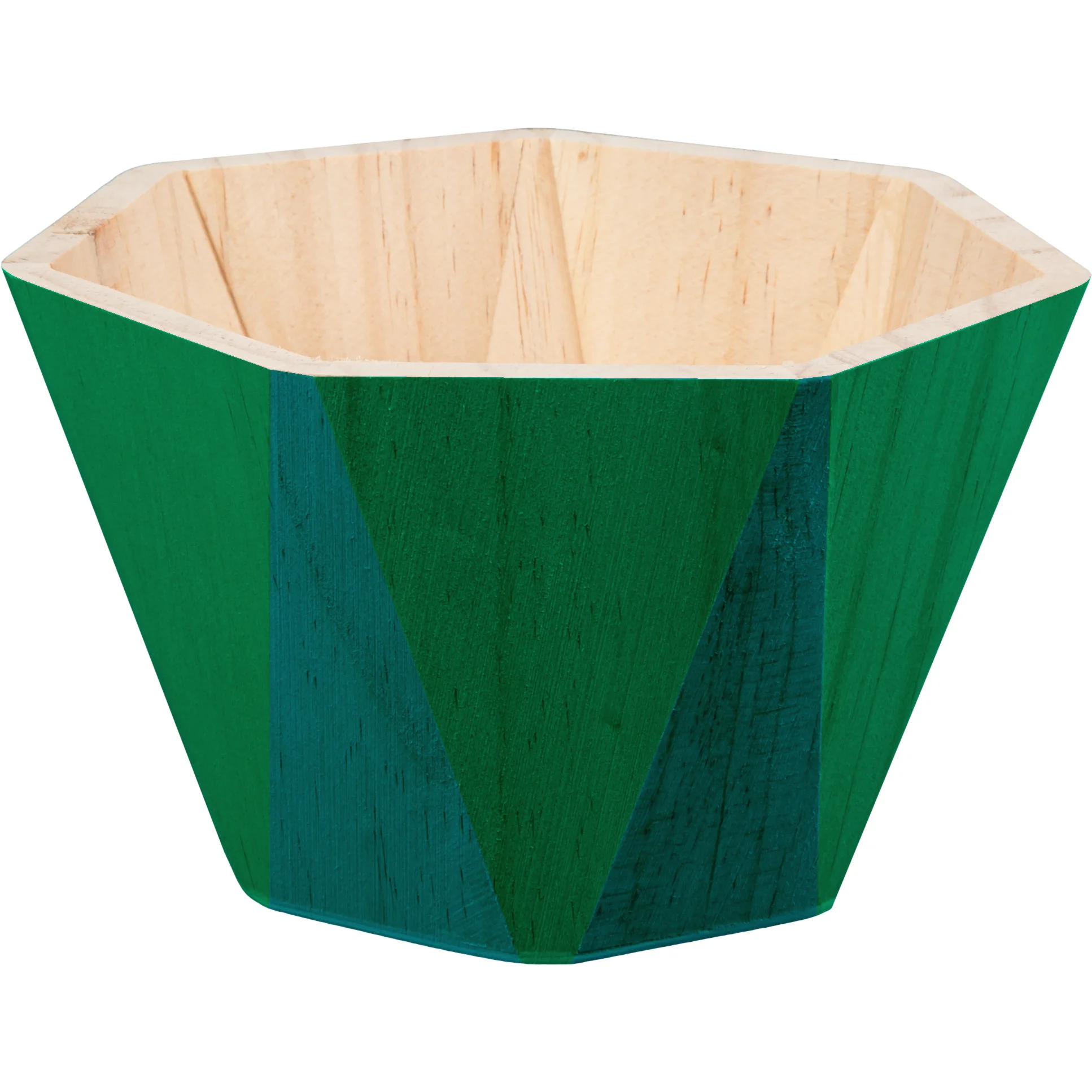 Urban Crafter Geometric Shaped Pine and Plywood Decorative Bowl 15 x 15 x 10cm - Image 2