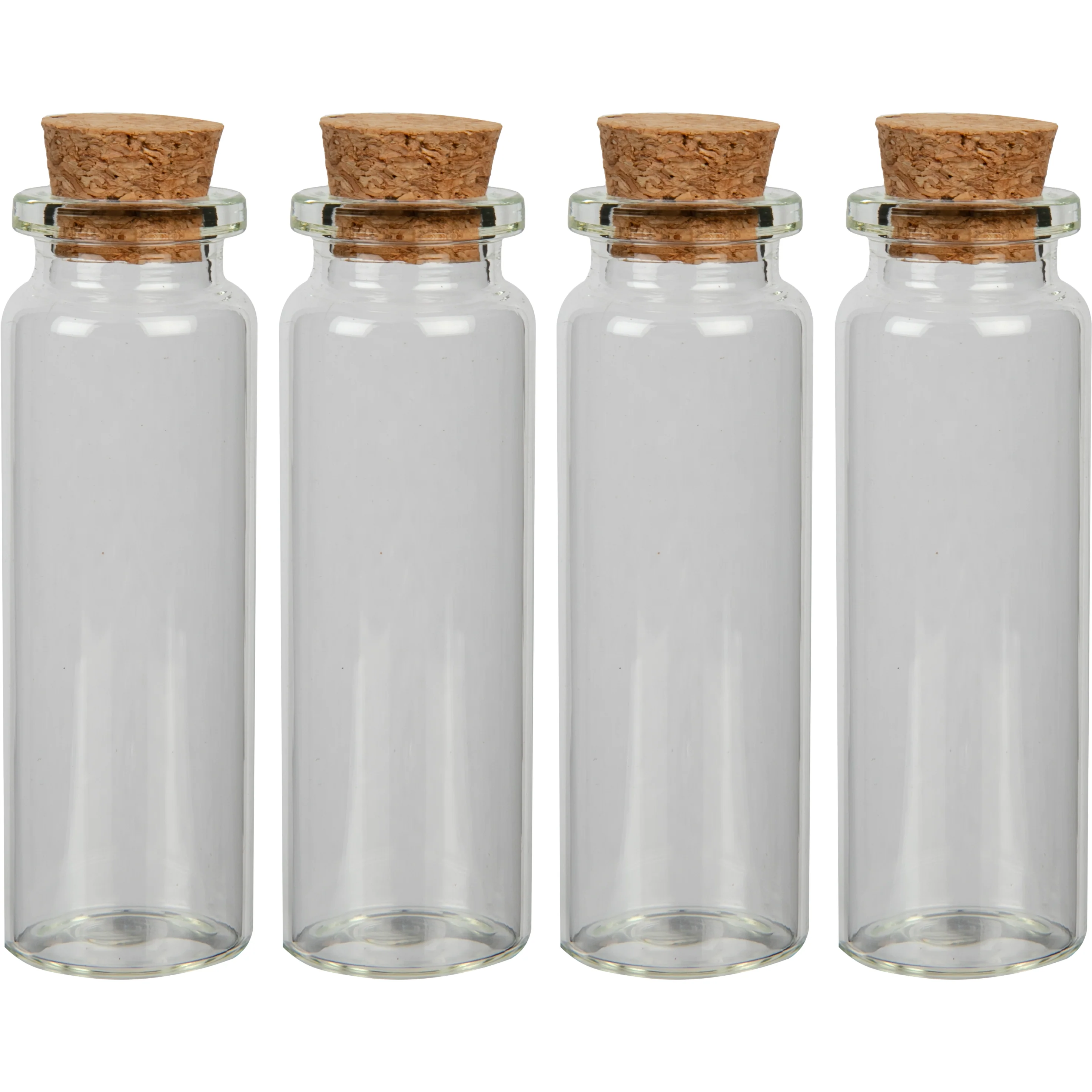 Urban Crafter Glass Bottle with Cork Stopper 22x65mm (4 Pieces)
