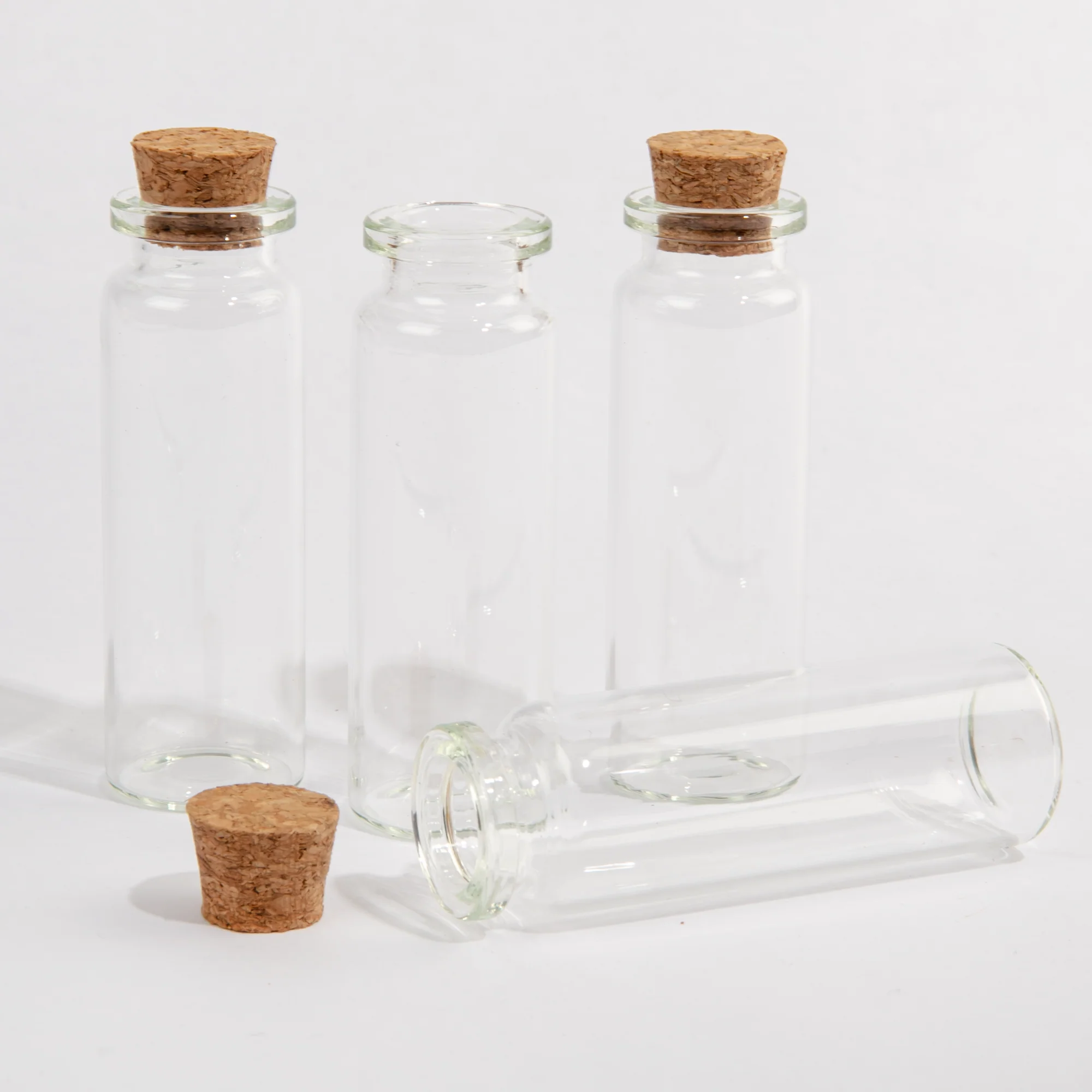 Urban Crafter Glass Bottle with Cork Stopper 22x65mm (4 Pieces) - Image 2