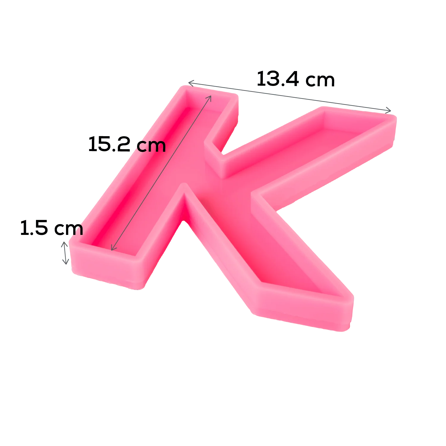 Urban Crafter - Large  Alphabet Silicone Mould  - K -Height:15.2cm - Image 5