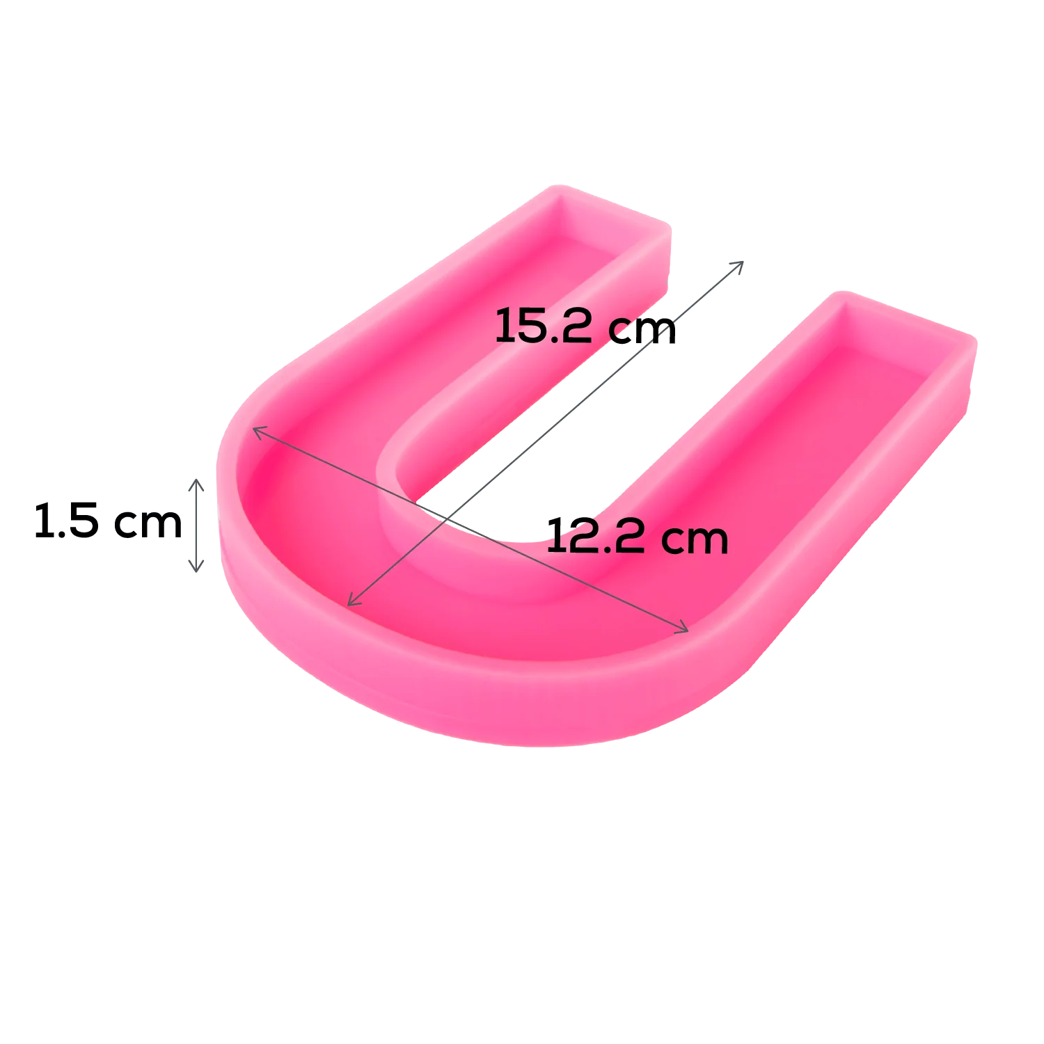 Urban Crafter - Large  Alphabet Silicone Mould  - U -Height:15.2cm - Image 6