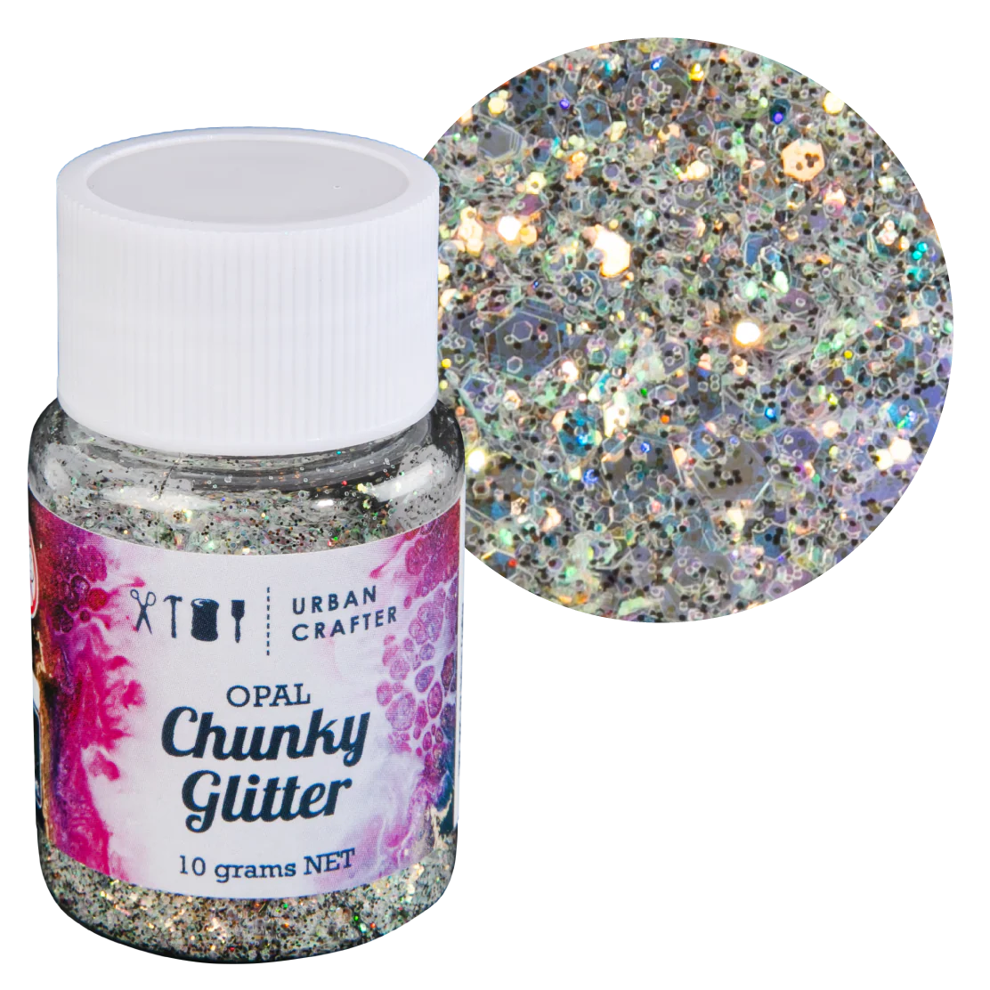 Urban Crafter Mixology Opal Chunky Glitter-Dark Green 10g