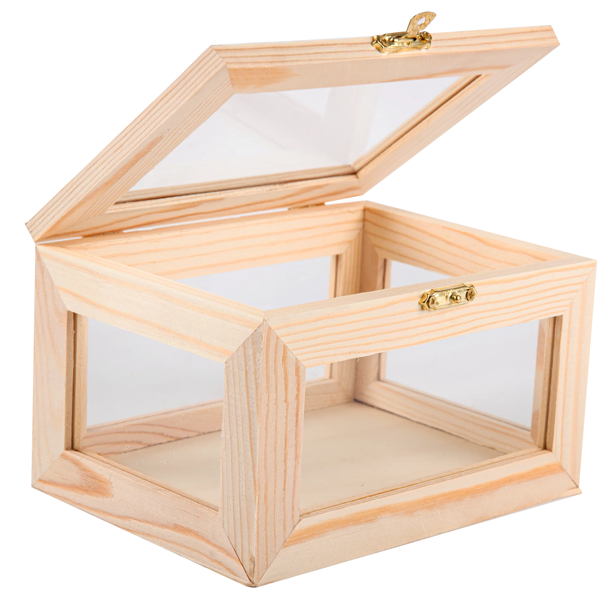 Urban Crafter Pine Frame Box with Window Sides 15x11x9cm