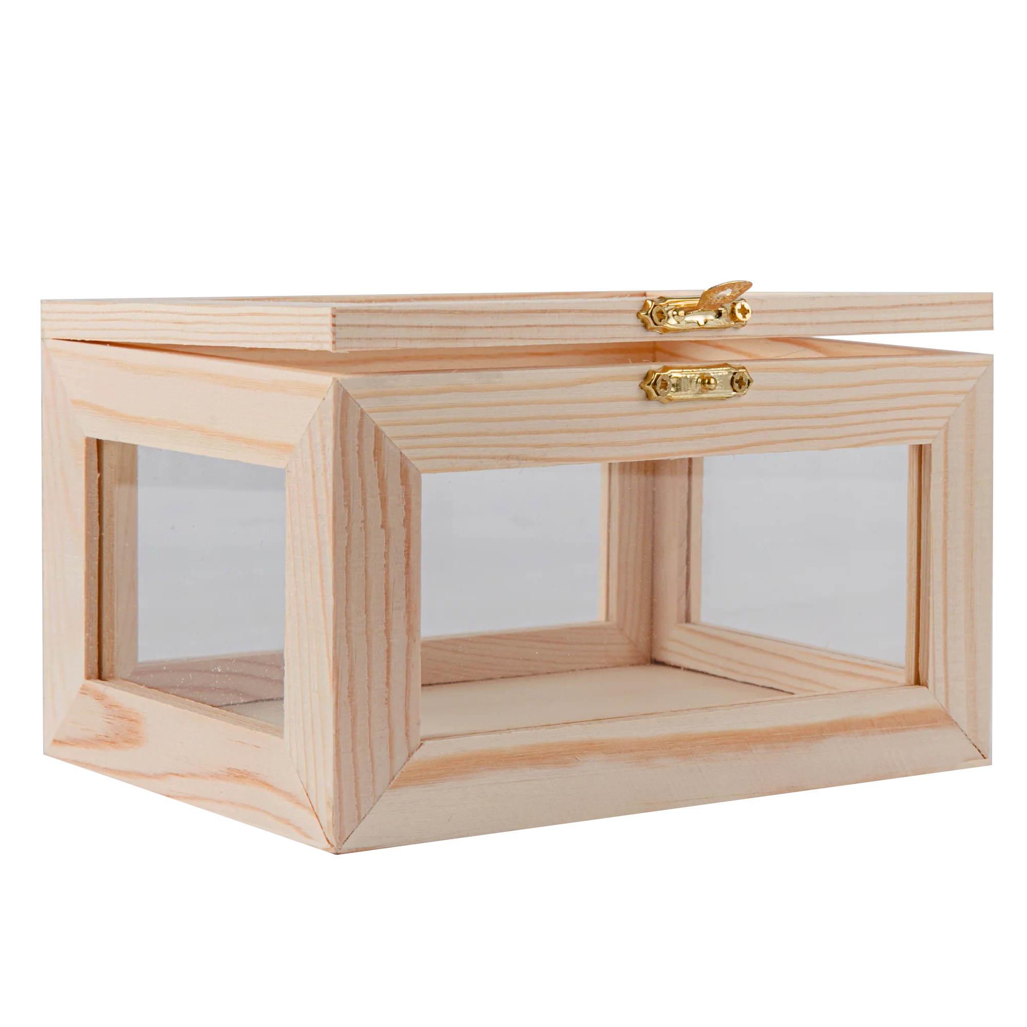 Urban Crafter Pine Frame Box with Window Sides 15x11x9cm - Image 2